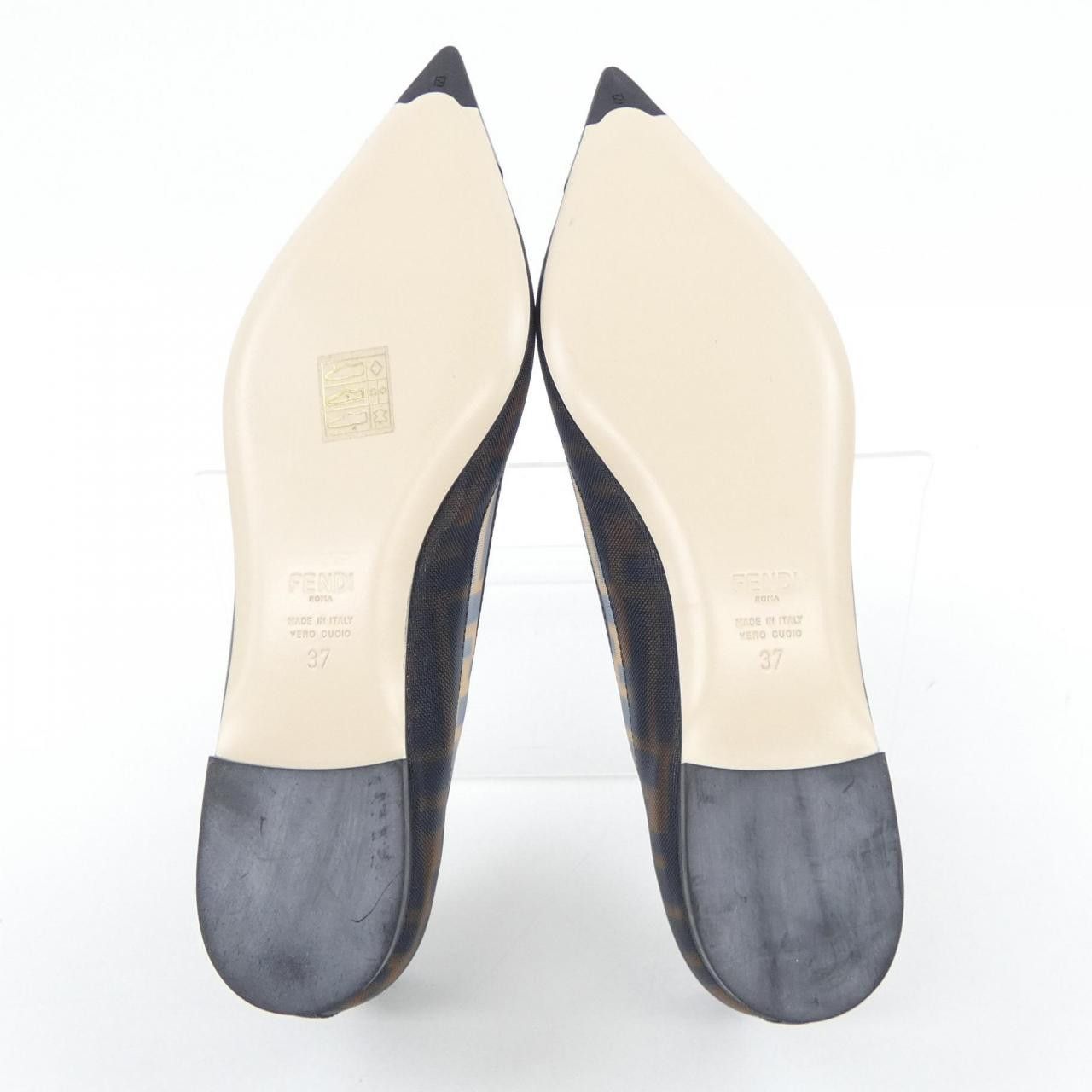 Fendi Fendi Fendi Colibri Leather FF Mesh Flat Shoes Leather Shoes 8F8587A8UC DUTY FREE for USA Size ONE SIZE - 4 Thumbnail