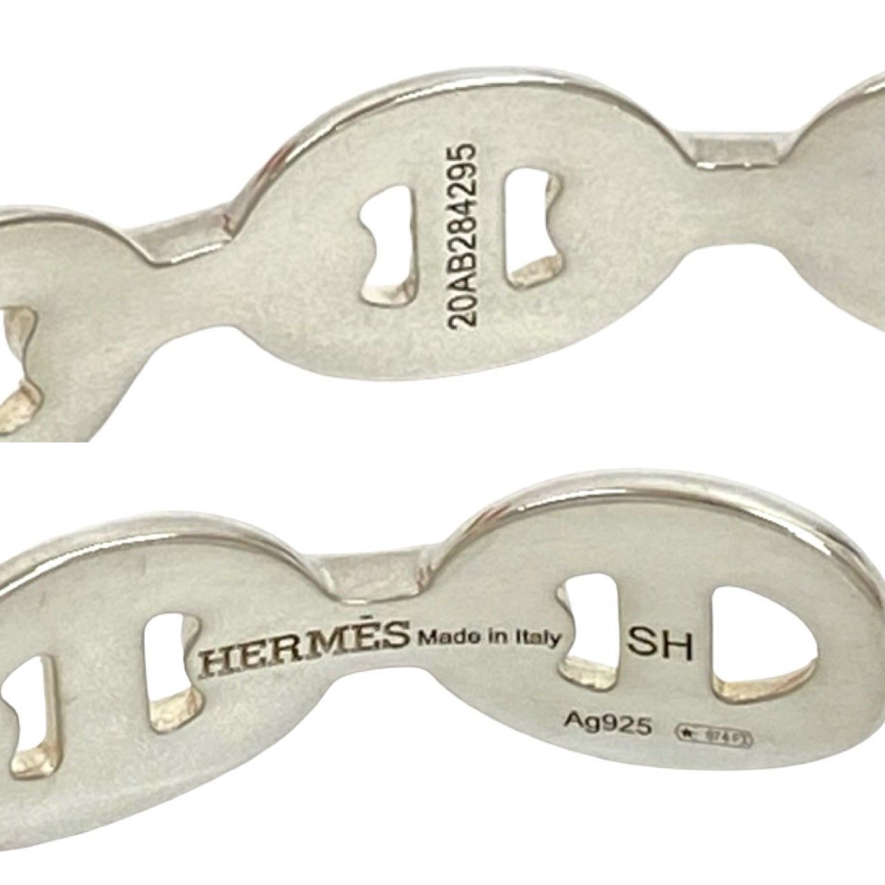 Hermes Hermes Hermès Anchaine Silver 925 Bracelet Metal Bangle DUTY FREE for USA Size ONE SIZE - 3 Thumbnail
