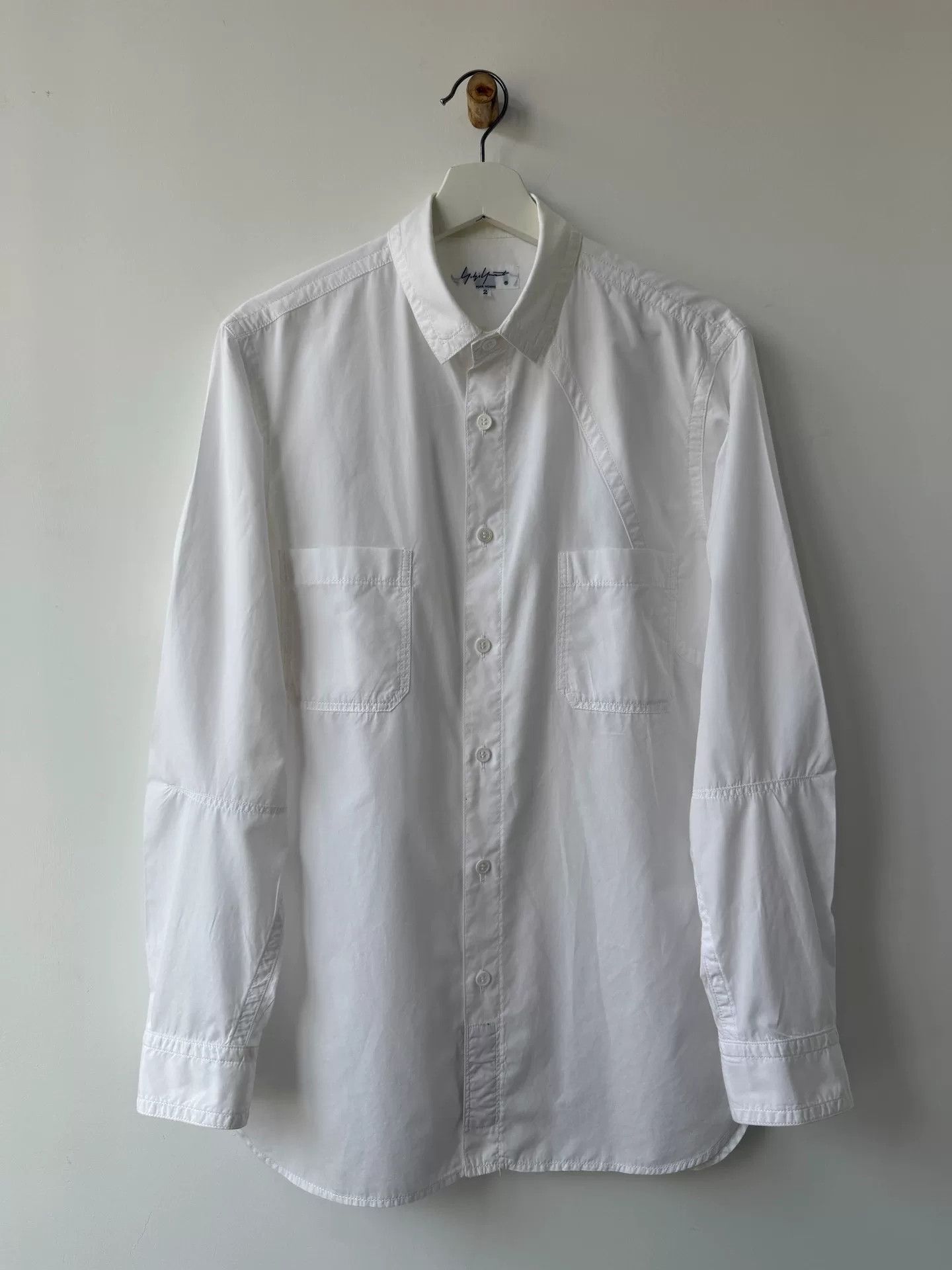 Yohji Yamamoto Yohji Yamamoto White Long Sleeve Shirt Size US L / EU 52-54 / 3 - 5 Thumbnail