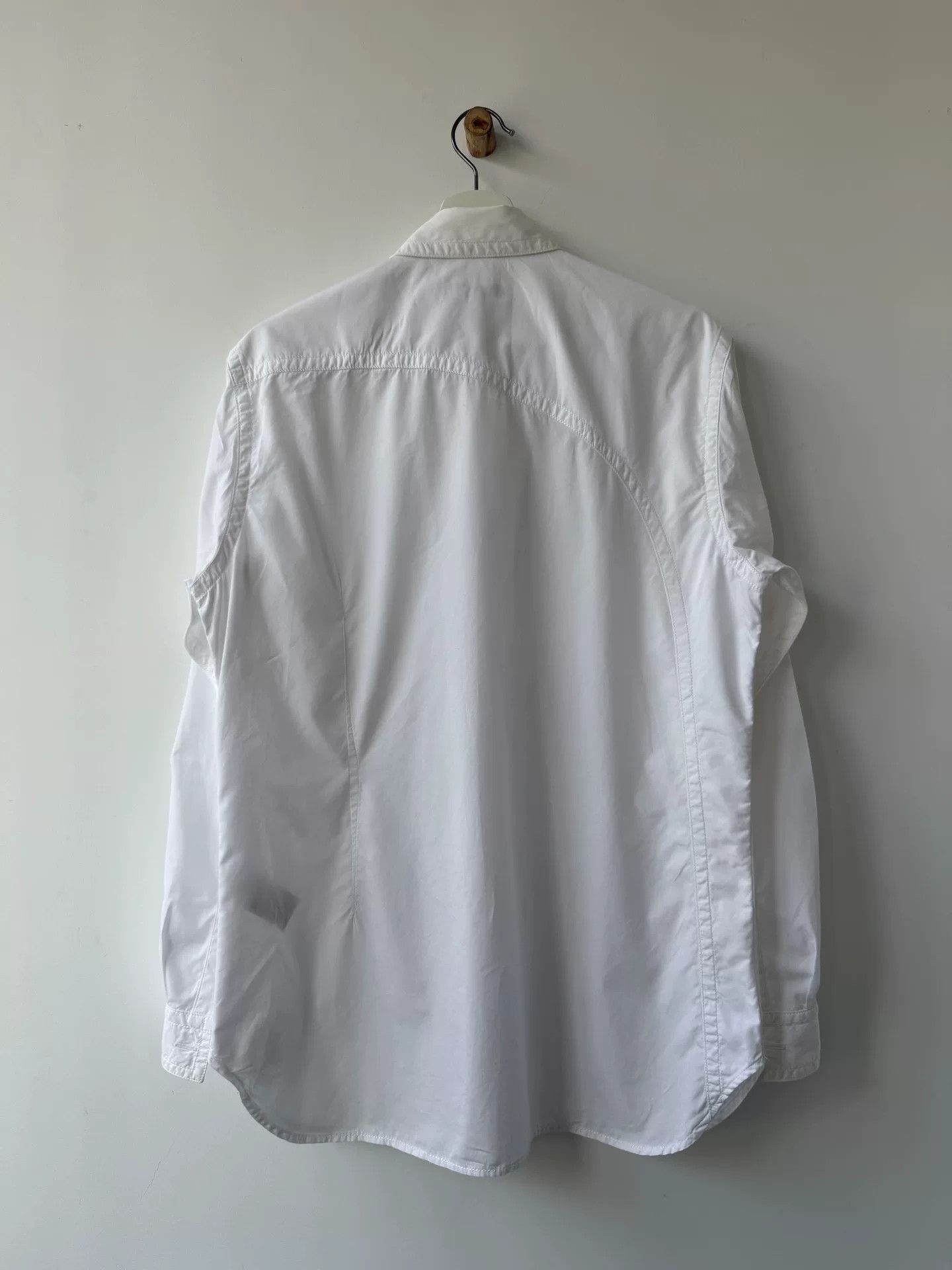 Yohji Yamamoto Yohji Yamamoto White Long Sleeve Shirt Size US L / EU 52-54 / 3 - 4 Thumbnail