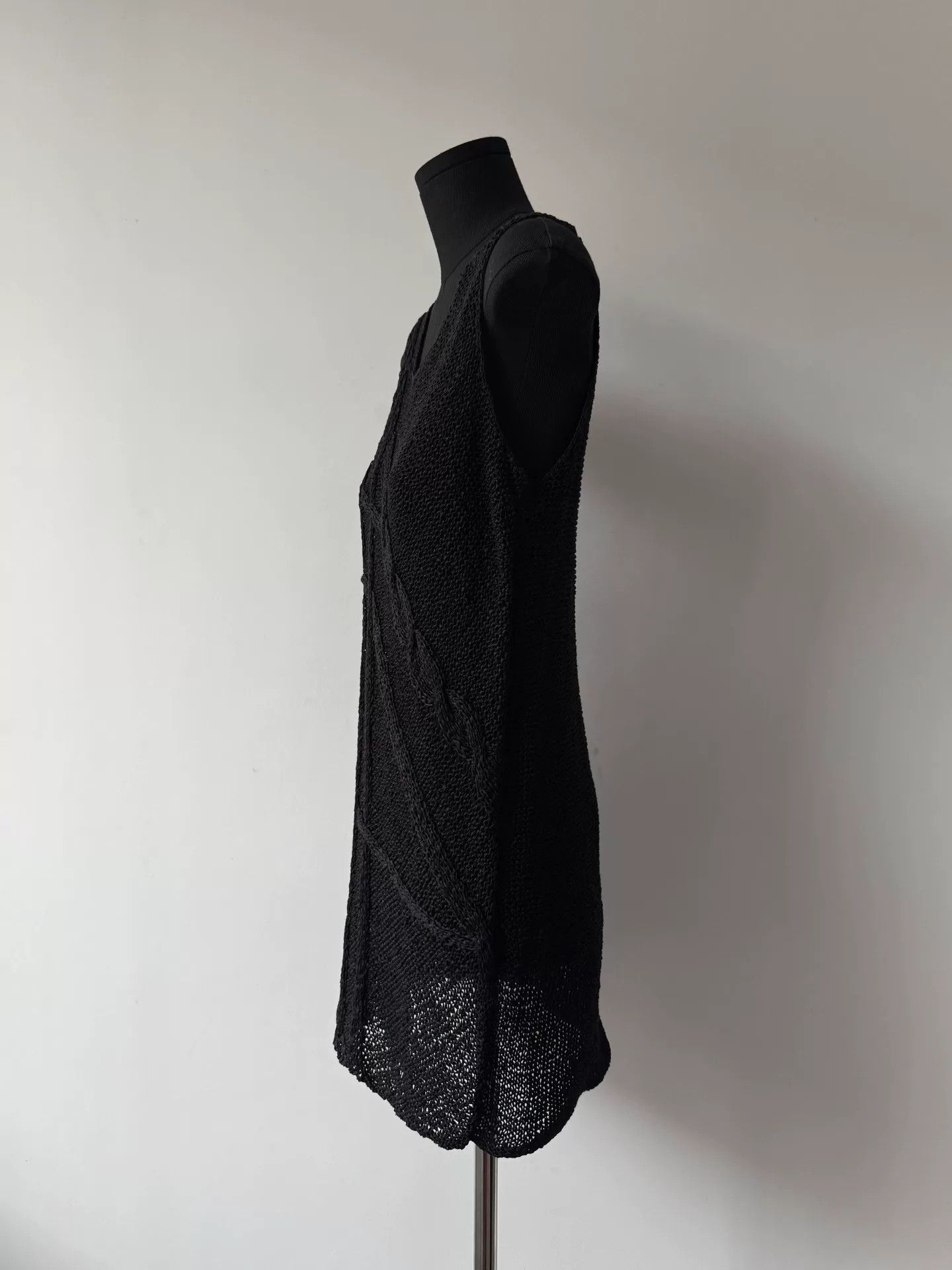 Y's asymmetrical black cotton sleeveless dress Size M / US 6-8 / IT 42-44 - 5 Thumbnail