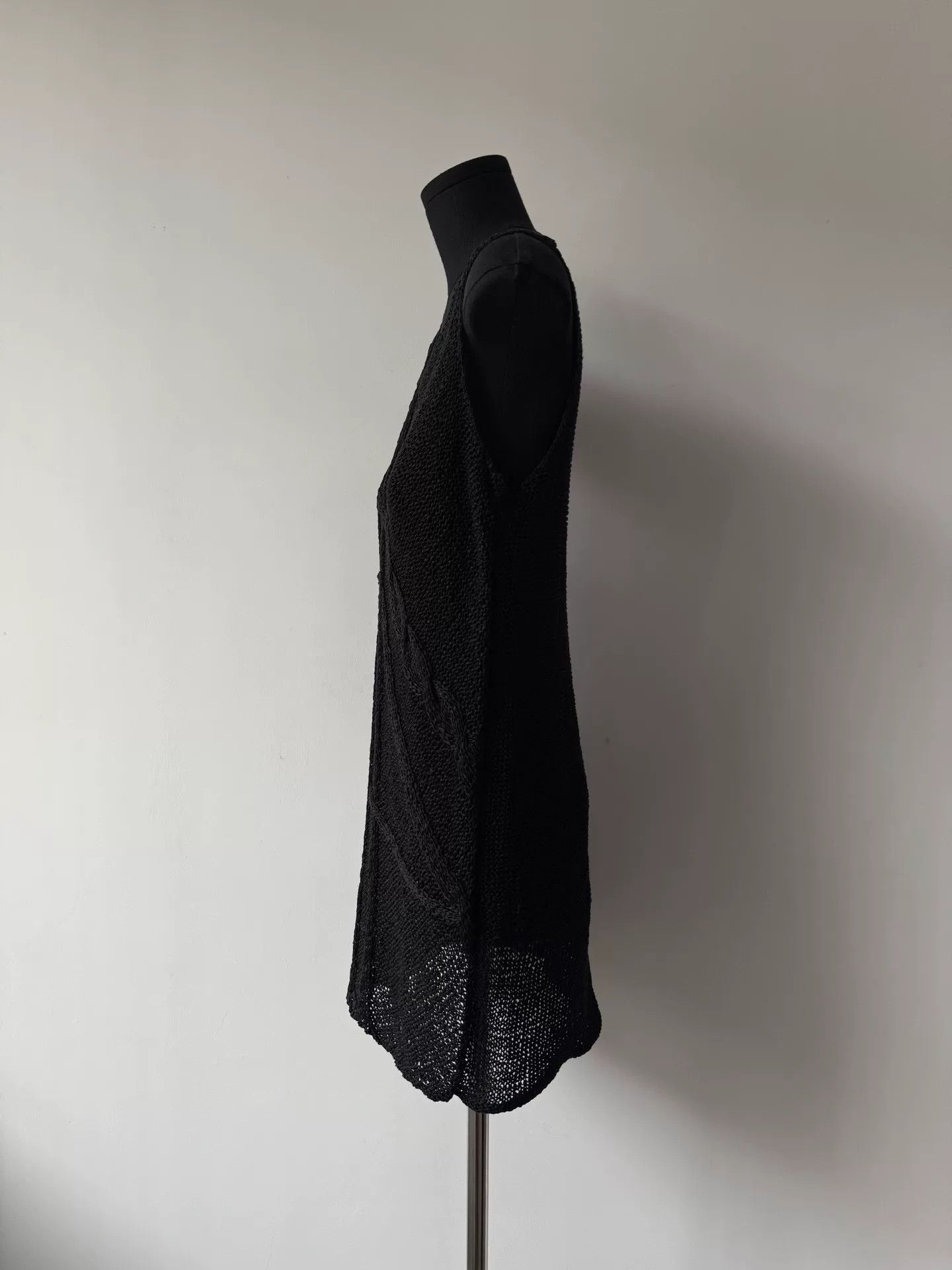 Y's asymmetrical black cotton sleeveless dress Size M / US 6-8 / IT 42-44 - 9 Thumbnail