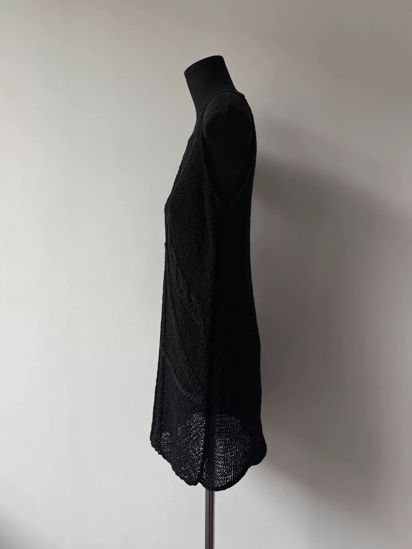 Y's asymmetrical black cotton sleeveless dress Size M / US 6-8 / IT 42-44 - 6 Thumbnail