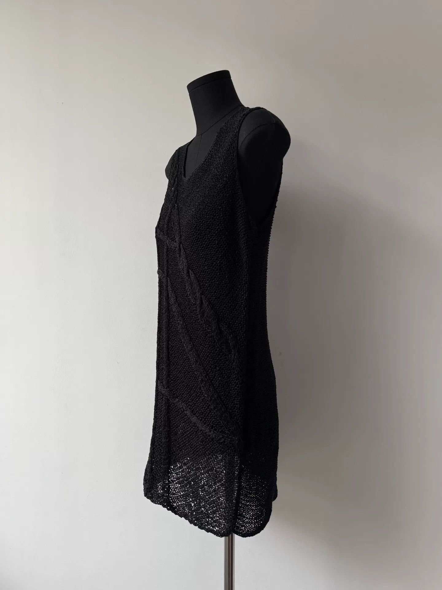 Y's asymmetrical black cotton sleeveless dress Size M / US 6-8 / IT 42-44 - 4 Thumbnail