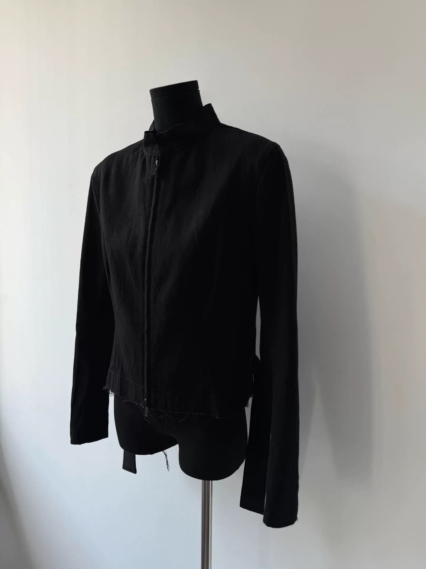 Yohji Yamamoto black cropped denim jacket by yohji yamamoto Size S / US 4 / IT 40 - 4 Thumbnail