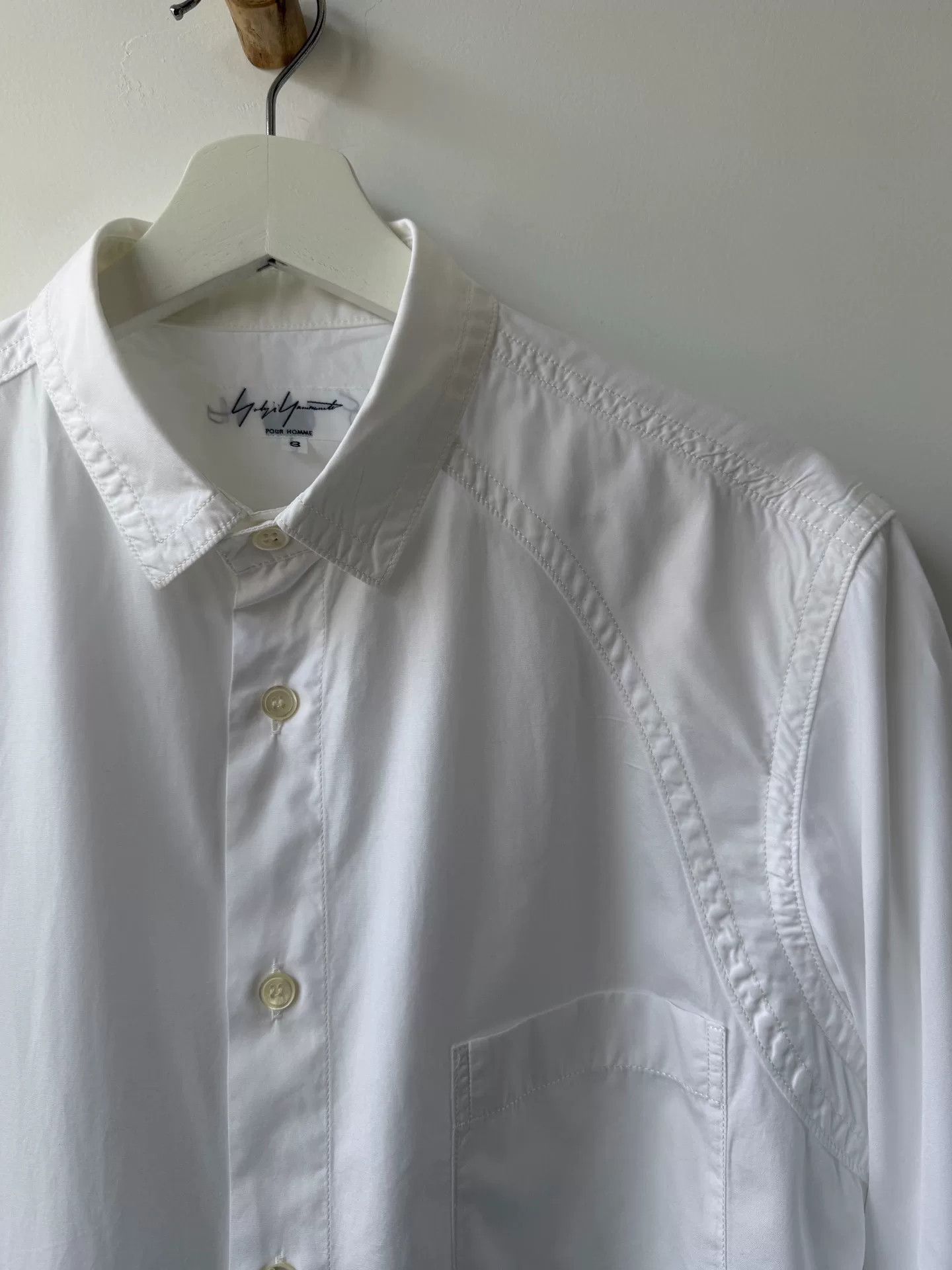 Yohji Yamamoto Yohji Yamamoto Pour Homme White Shirt Size US L / EU 52-54 / 3 - 3 Thumbnail