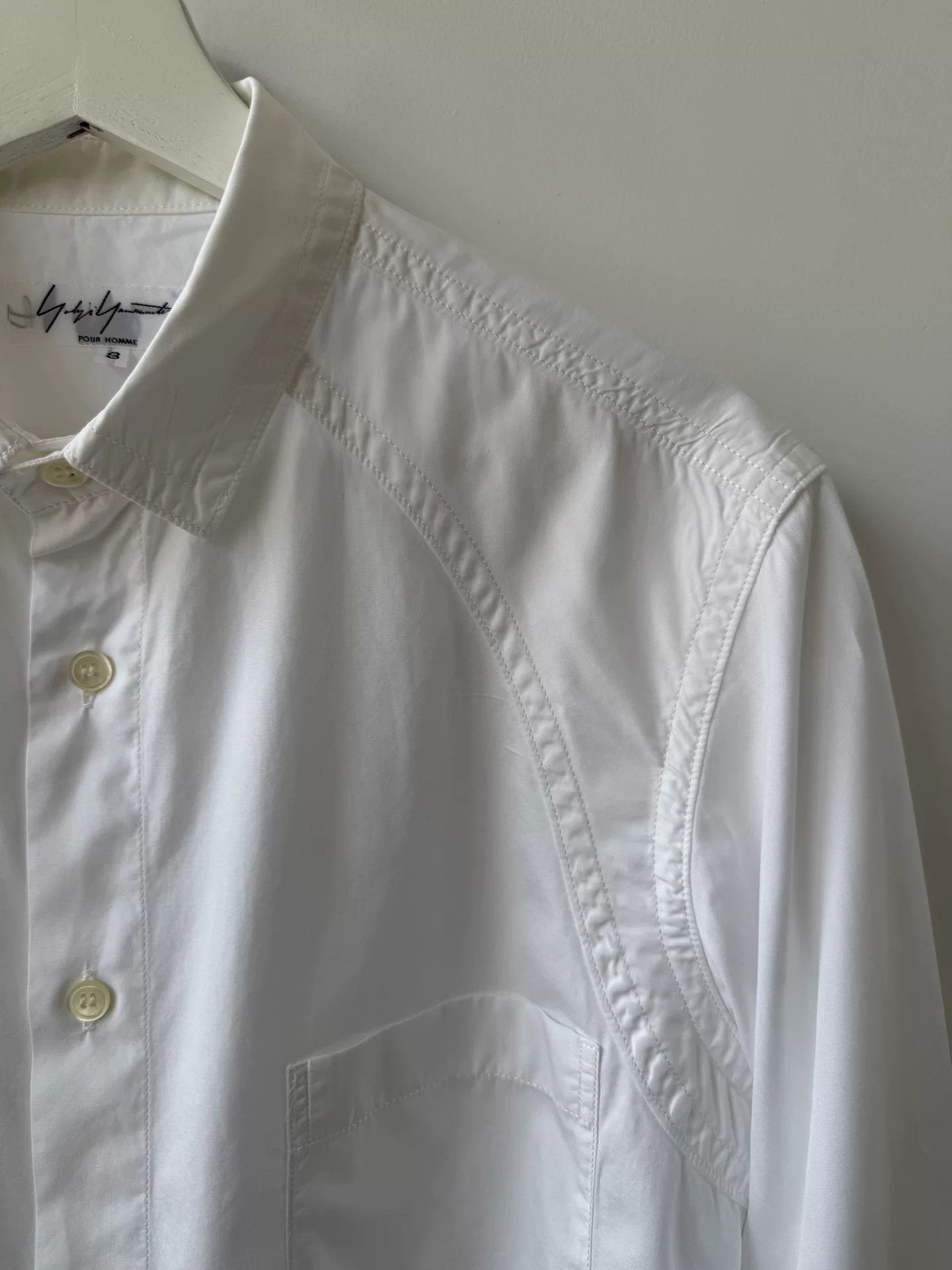 Yohji Yamamoto Yohji Yamamoto Pour Homme White Shirt Size US L / EU 52-54 / 3 - 4 Thumbnail
