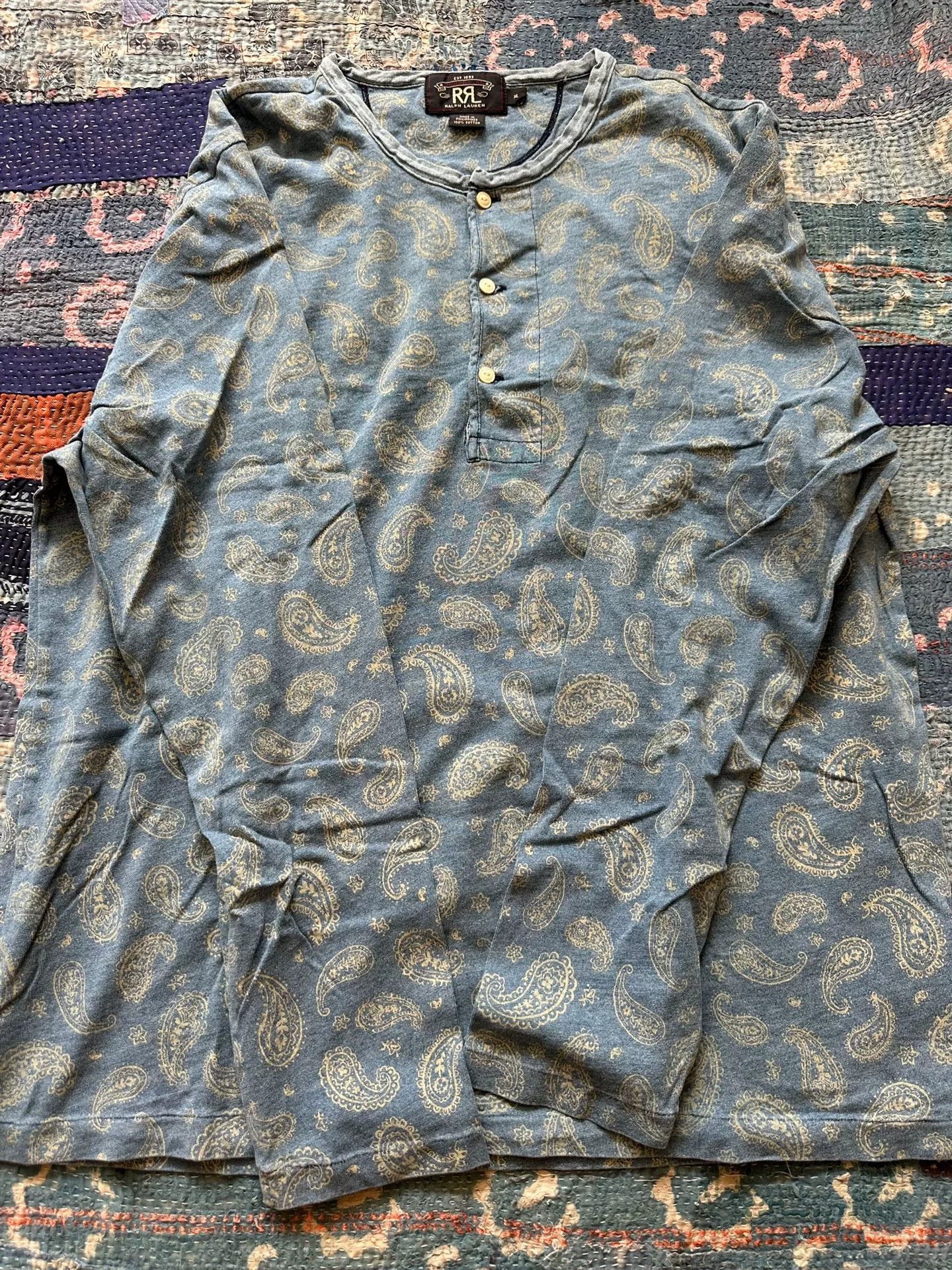 RRL Ralph Lauren ralph lauren paisley print long sleeve tee Size US XL / EU 56 / 4 - 4 Thumbnail