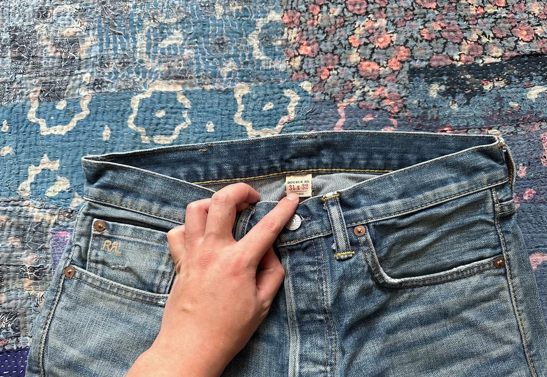 RRL Ralph Lauren rrl distressed vintage wash denim pants Size US 31 - 3 Thumbnail
