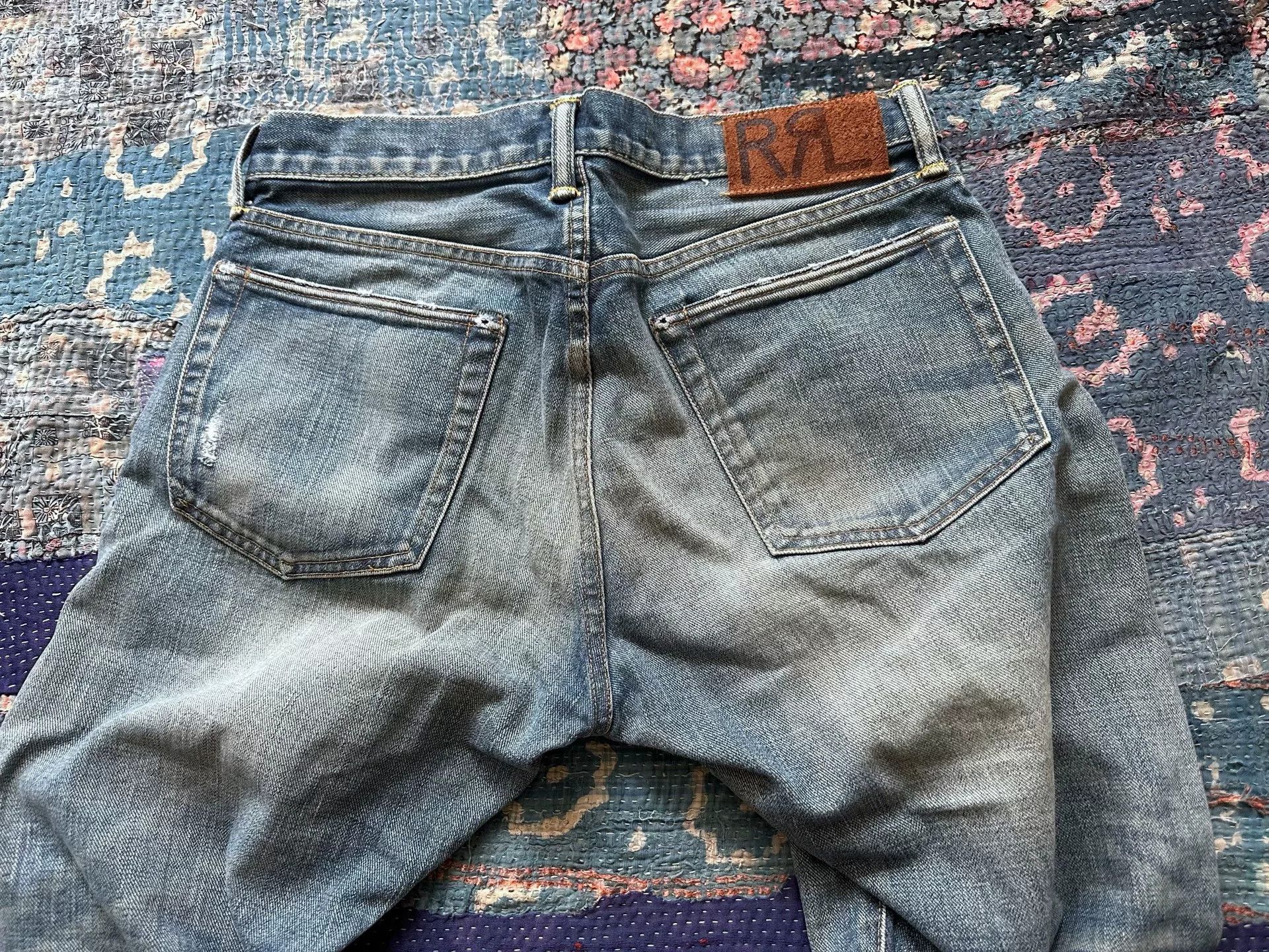 RRL Ralph Lauren rrl distressed vintage wash denim pants Size US 31 - 4 Thumbnail