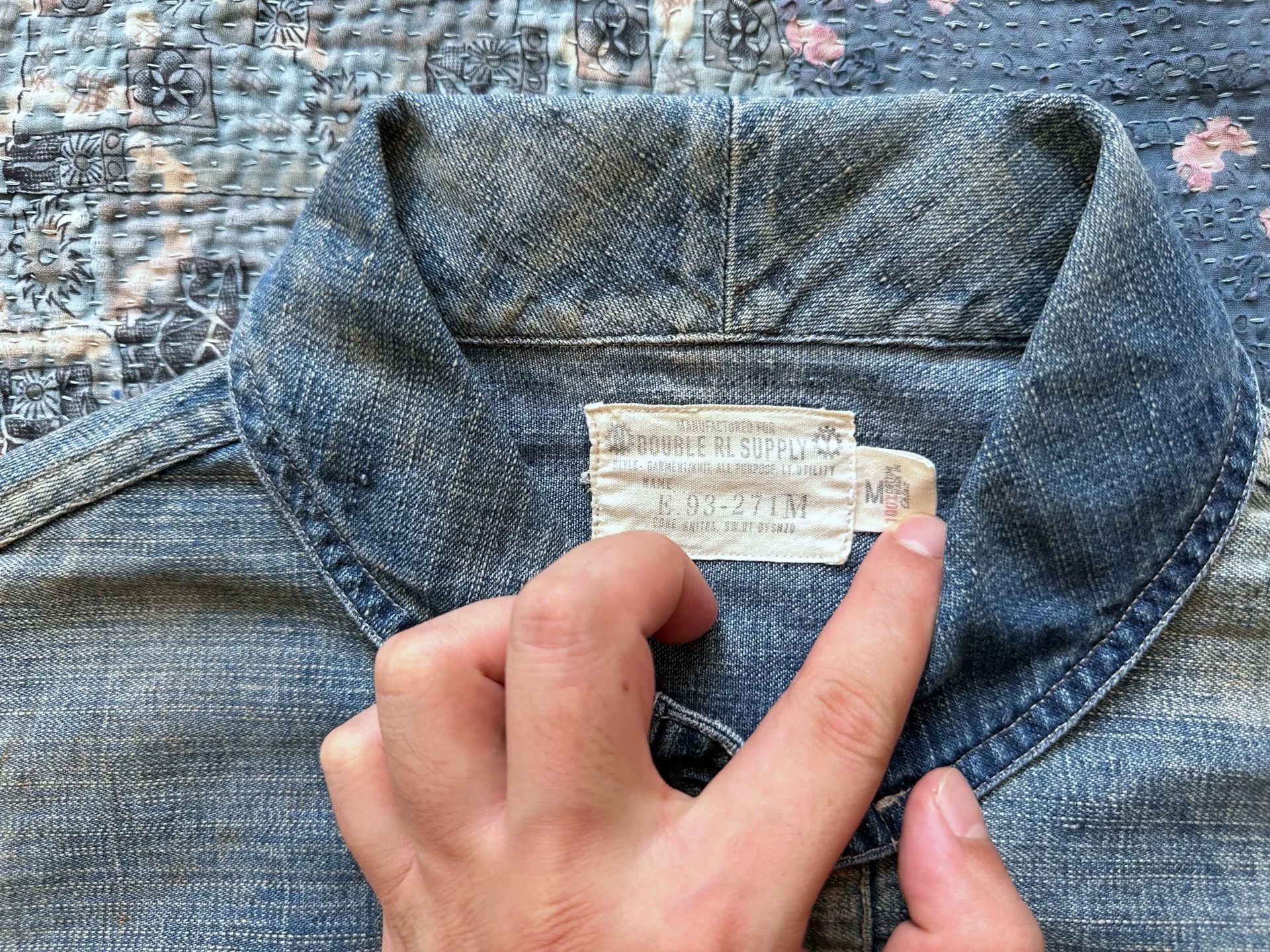 RRL Ralph Lauren vintage washed denim pullover shirt Size US M / EU 48-50 / 2 - 3 Thumbnail