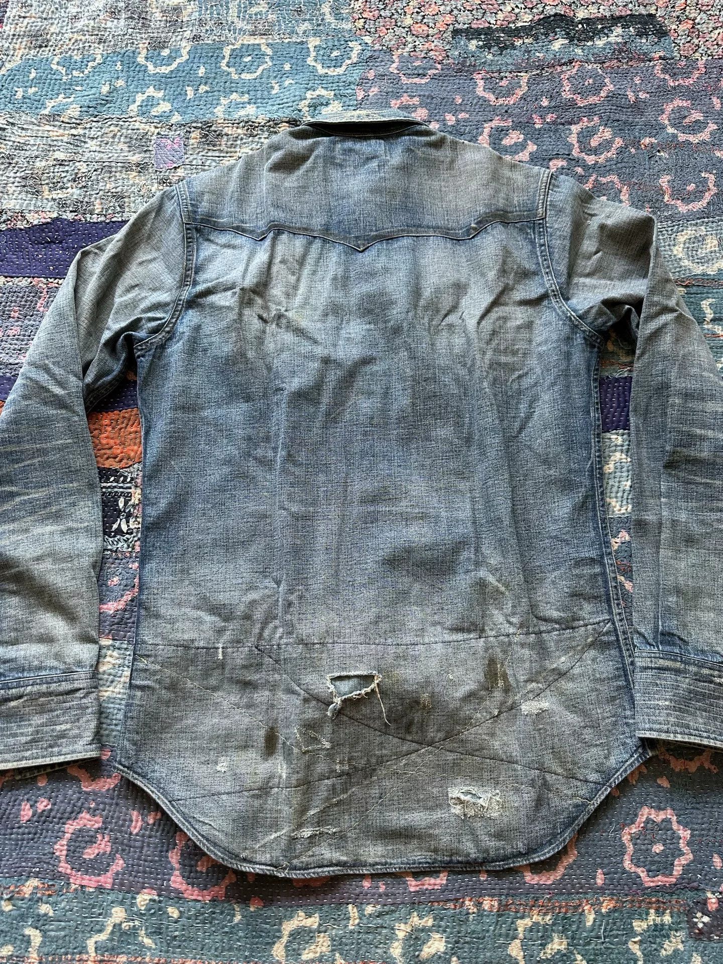 RRL Ralph Lauren vintage ralph lauren denim patched shirt Size US S / EU 44-46 / 1 - 2 Thumbnail
