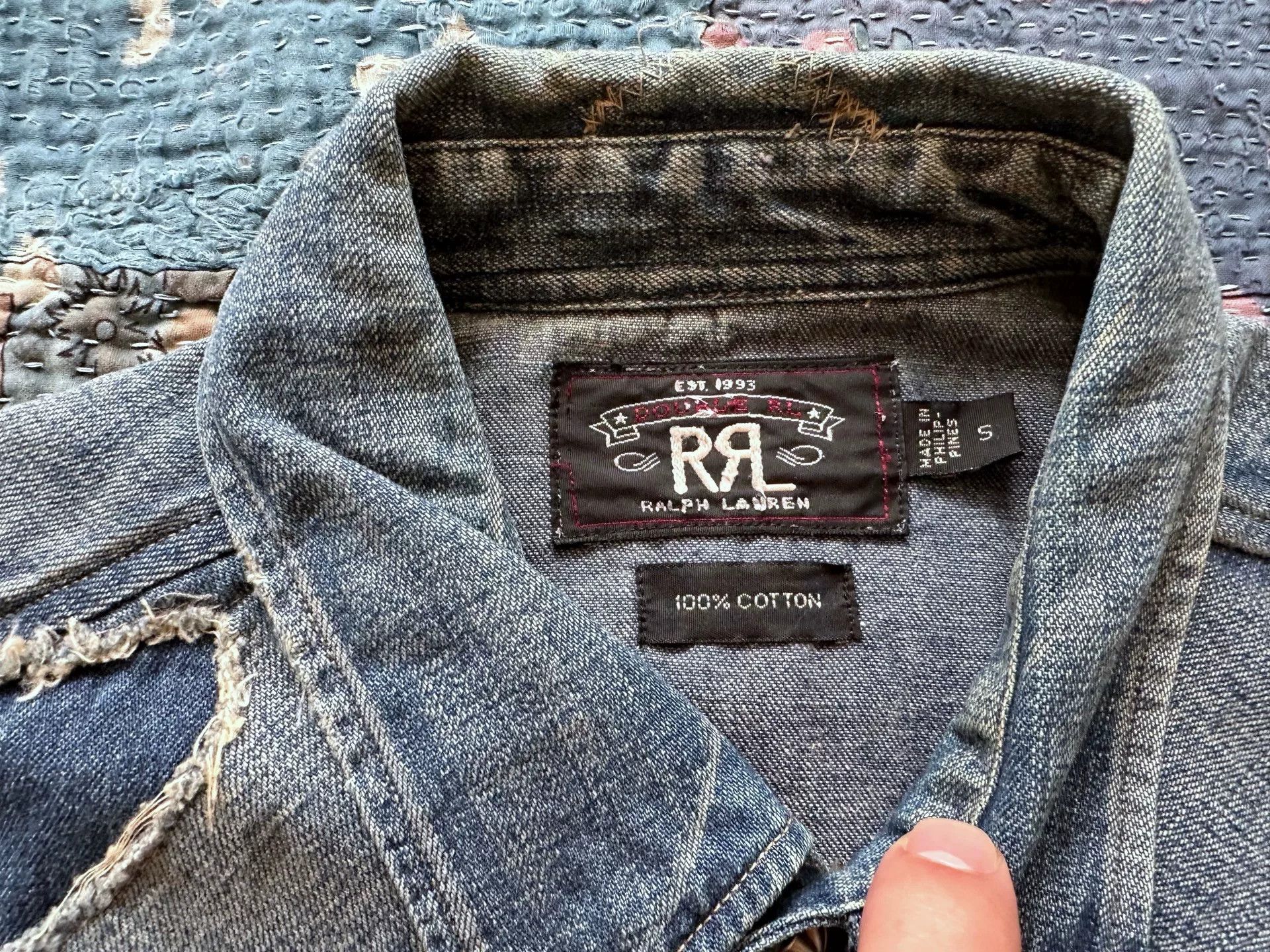 RRL Ralph Lauren vintage ralph lauren denim patched shirt Size US S / EU 44-46 / 1 - 5 Thumbnail