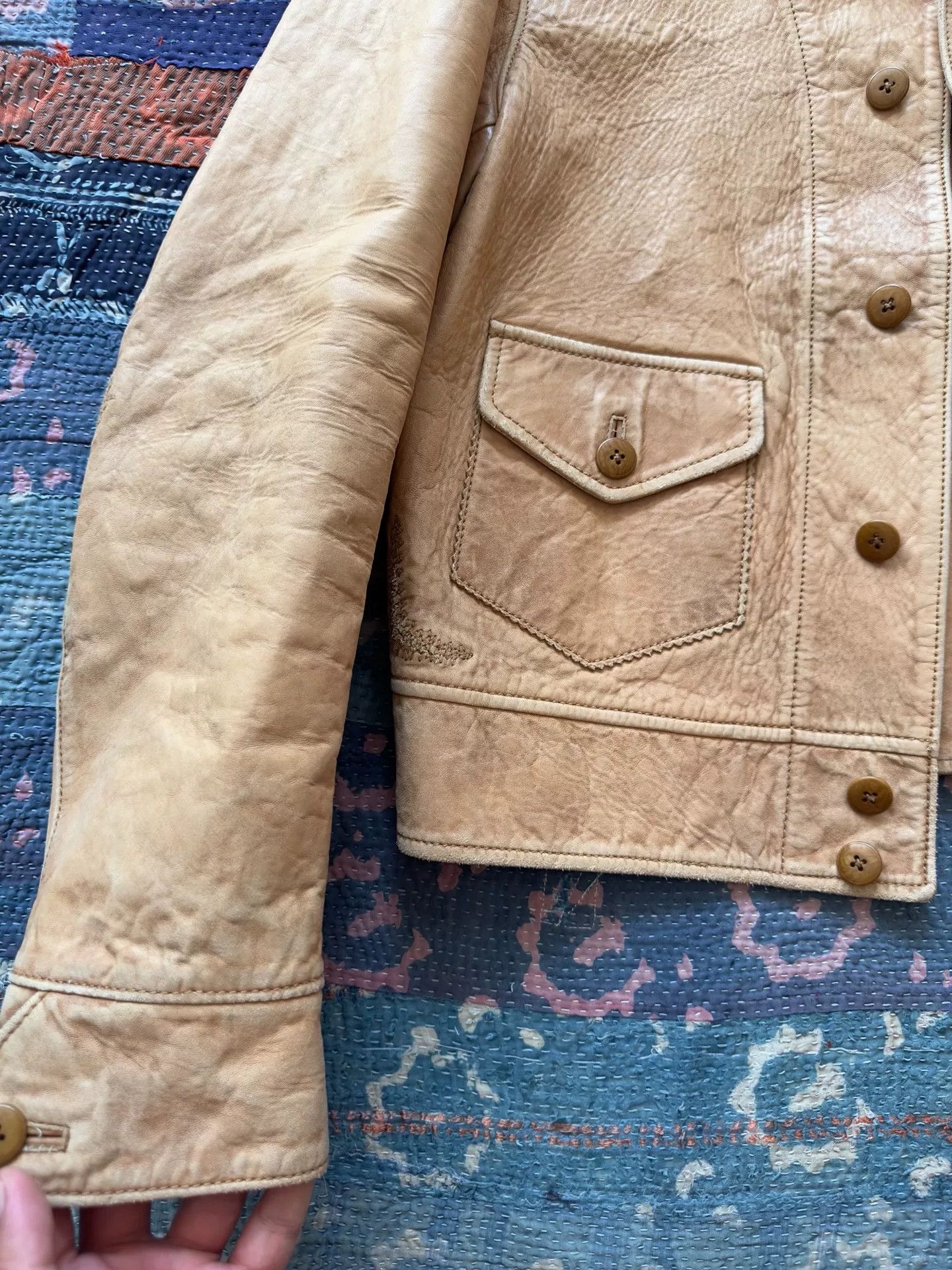 RRL Ralph Lauren beige leather jacket by polo ralph lauren Size US M / EU 48-50 / 2 - 4 Thumbnail
