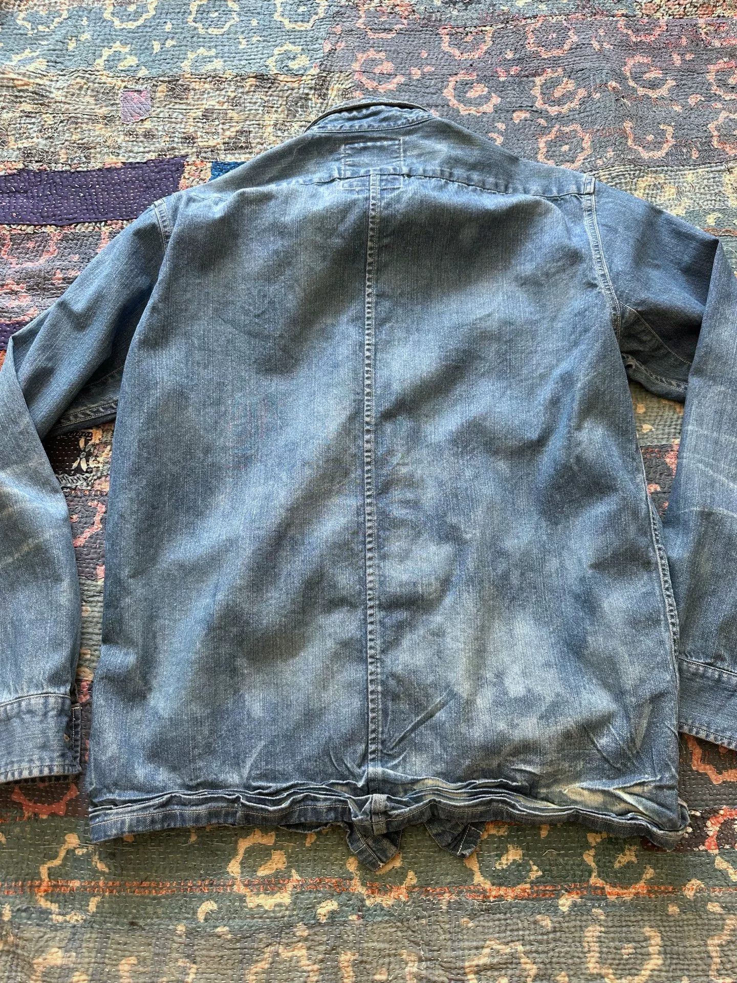 RRL Ralph Lauren rrl vintage denim shirt with distressed look Size US M / EU 48-50 / 2 - 2 Thumbnail