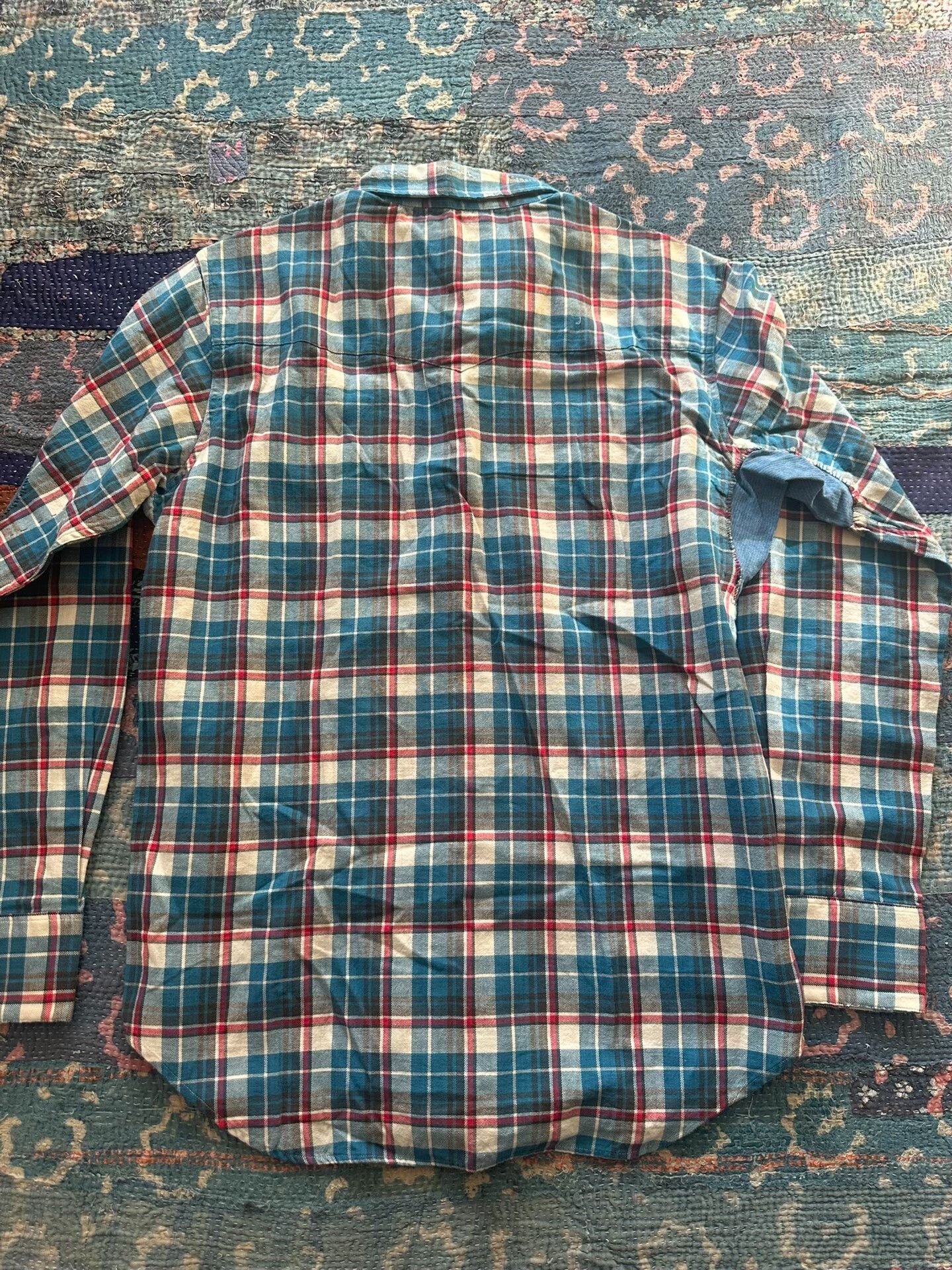 RRL Ralph Lauren vintage plaid patchwork work shirt Size US M / EU 48-50 / 2 - 2 Thumbnail