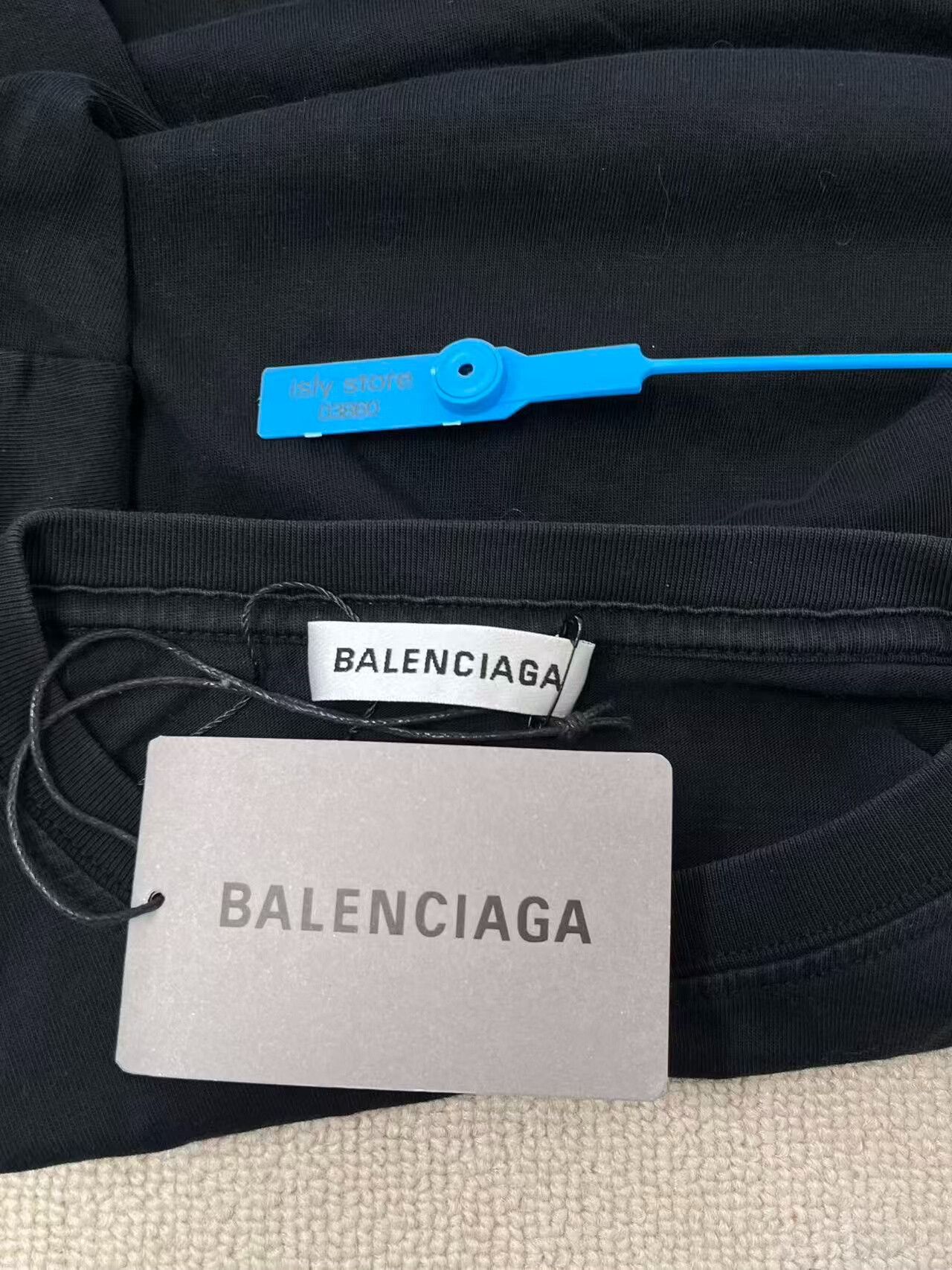 Balenciaga Balenciaga Black Logo Round Neck Short Sleeve Tee Size XS / US 0-2 / IT 36-38 - 4 Thumbnail