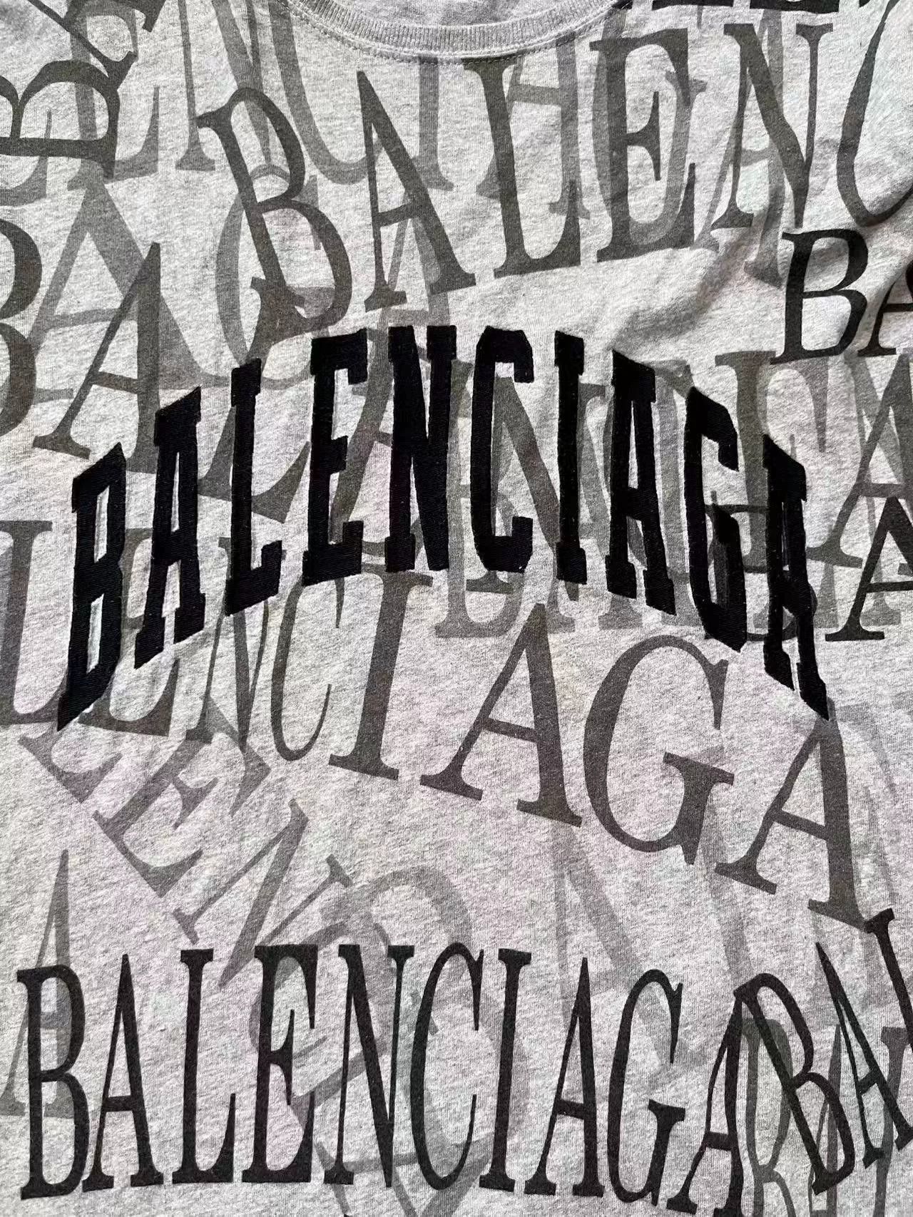 Balenciaga gray logo print short sleeve shirt Size US XS / EU 42 / 0 - 3 Thumbnail