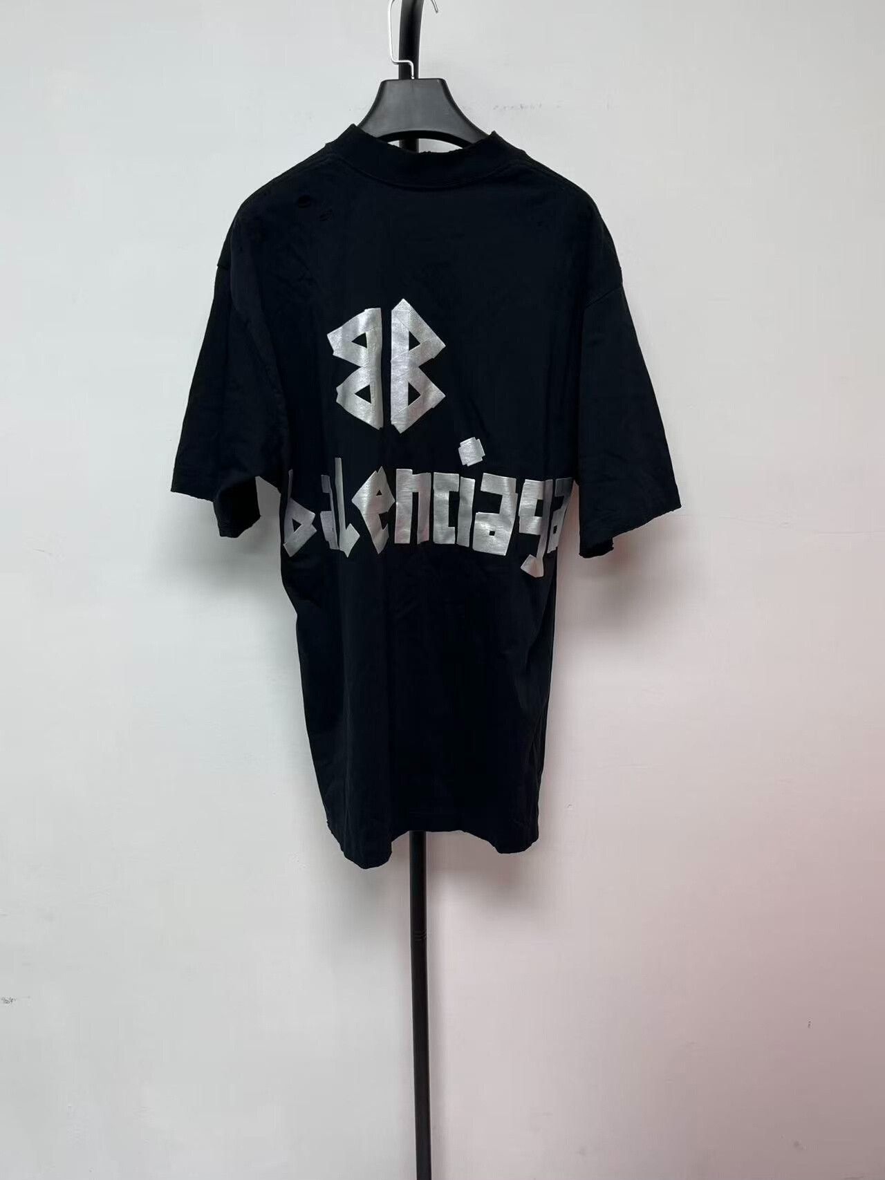 Balenciaga balenciaga new tape print black t-shirt Size XXS / US 00 / IT 34 - 2 Thumbnail