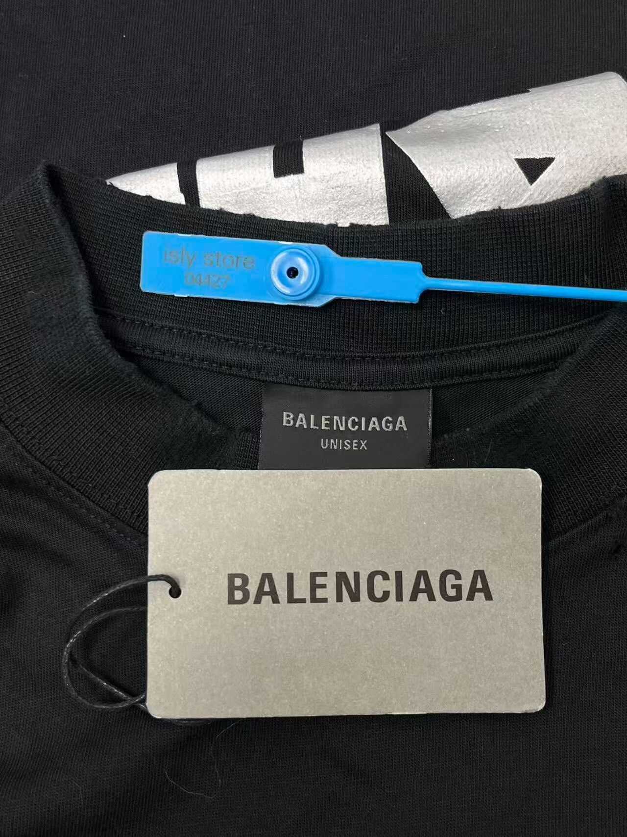Balenciaga balenciaga new tape print black t-shirt Size XXS / US 00 / IT 34 - 4 Thumbnail
