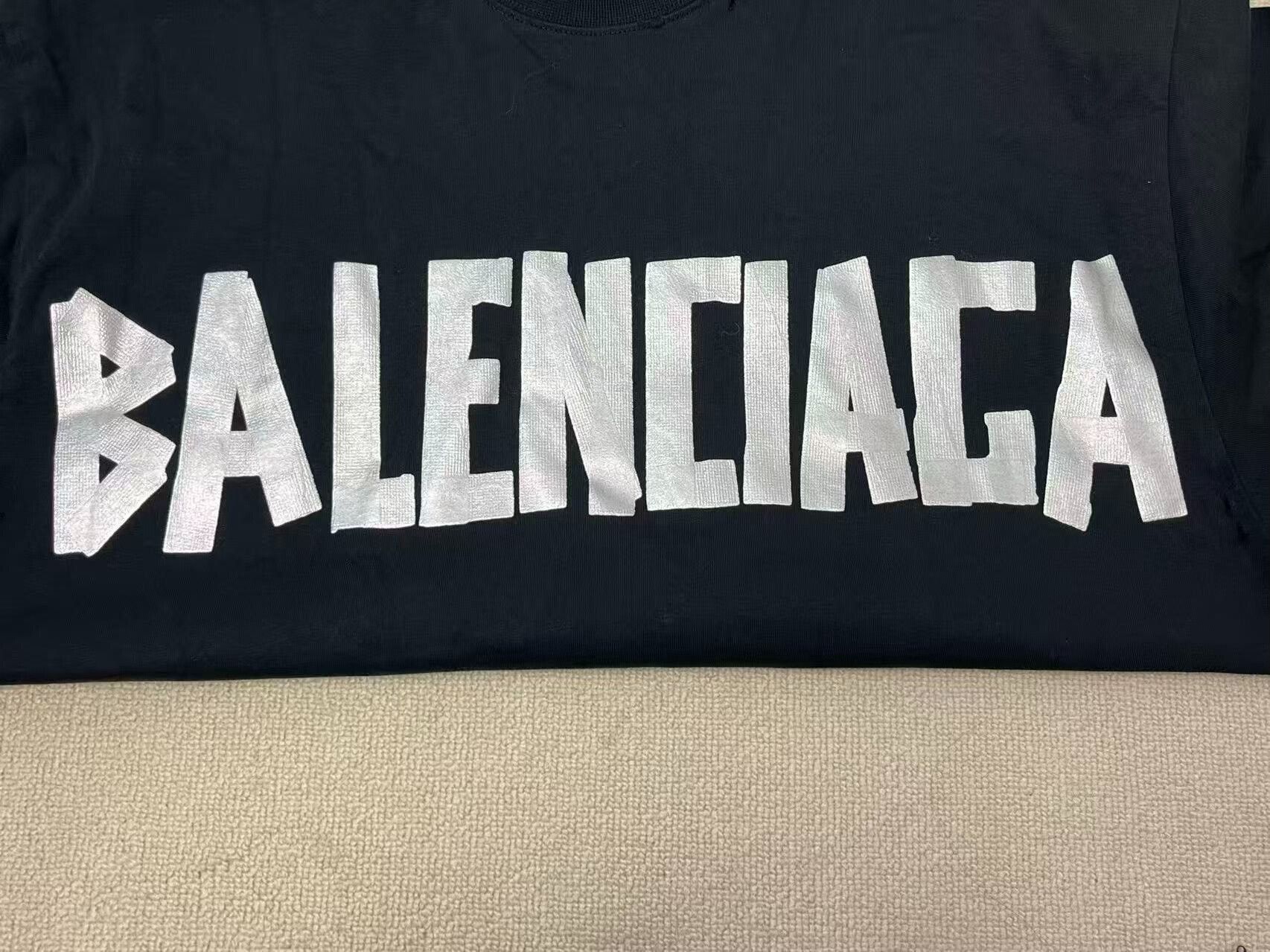 Balenciaga balenciaga new tape print black t-shirt Size XXS / US 00 / IT 34 - 3 Thumbnail