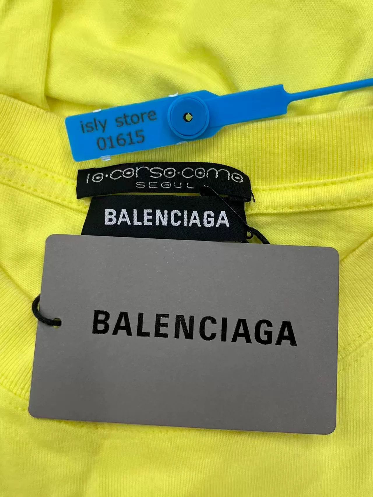 Balenciaga balenciaga logo print casual t-shirt yellow Size S / US 4 / IT 40 - 5 Thumbnail