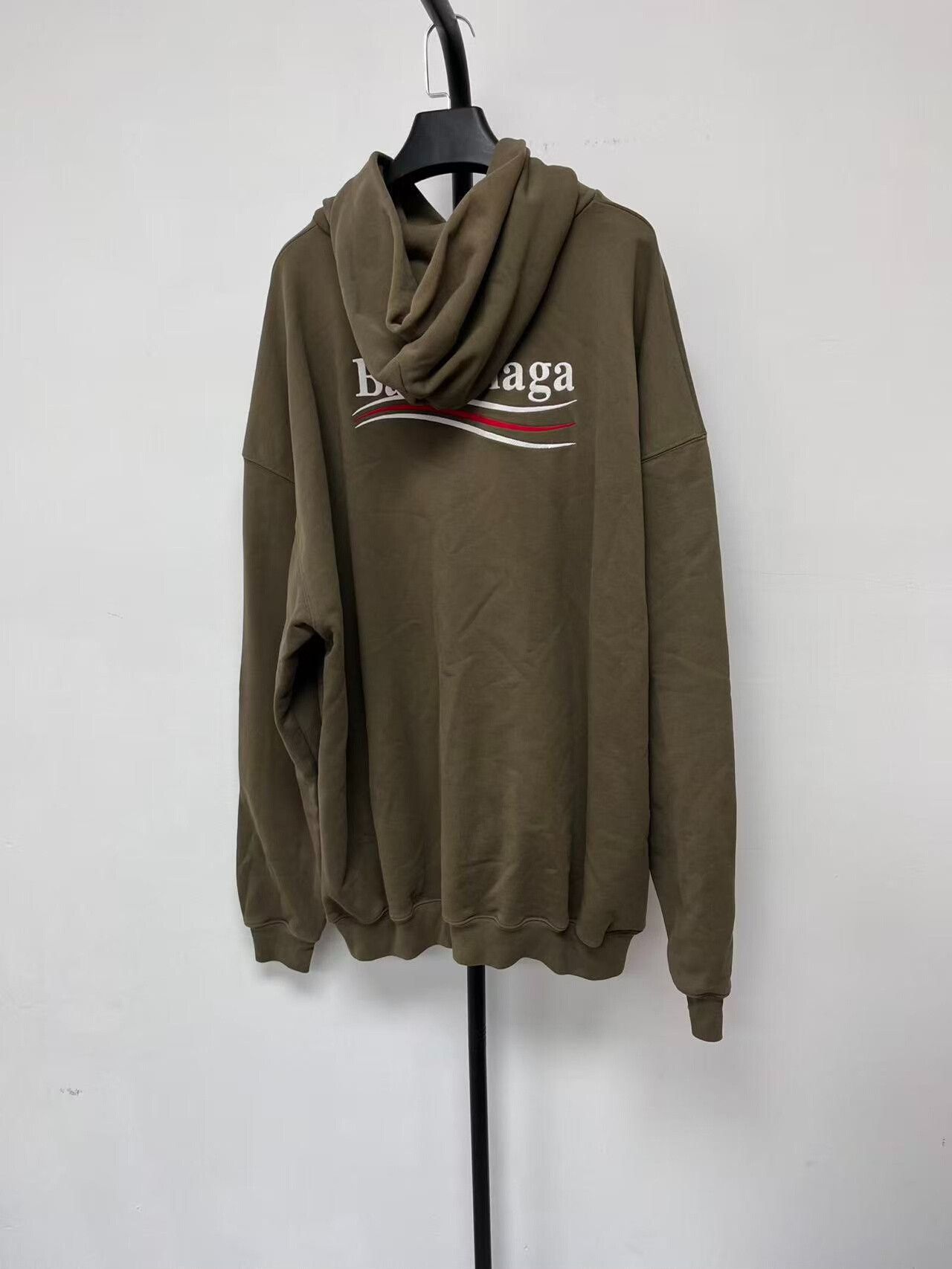 Balenciaga balenciaga logo hoodie in khaki color Size XS / US 0-2 / IT 36-38 - 2 Thumbnail