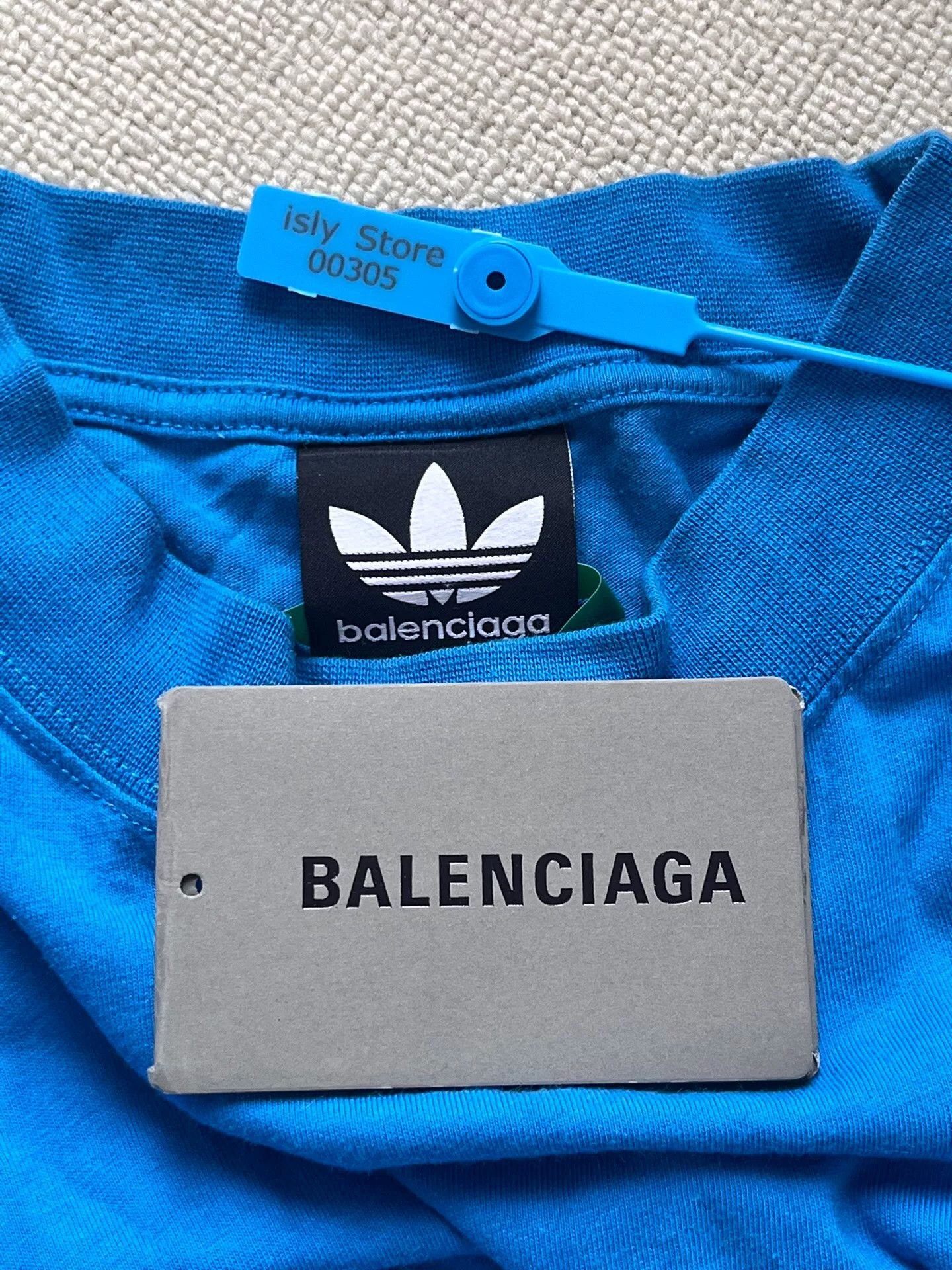 Balenciaga balenciaga x adidas blue oversized t-shirt Size US M / EU 48-50 / 2 - 4 Thumbnail