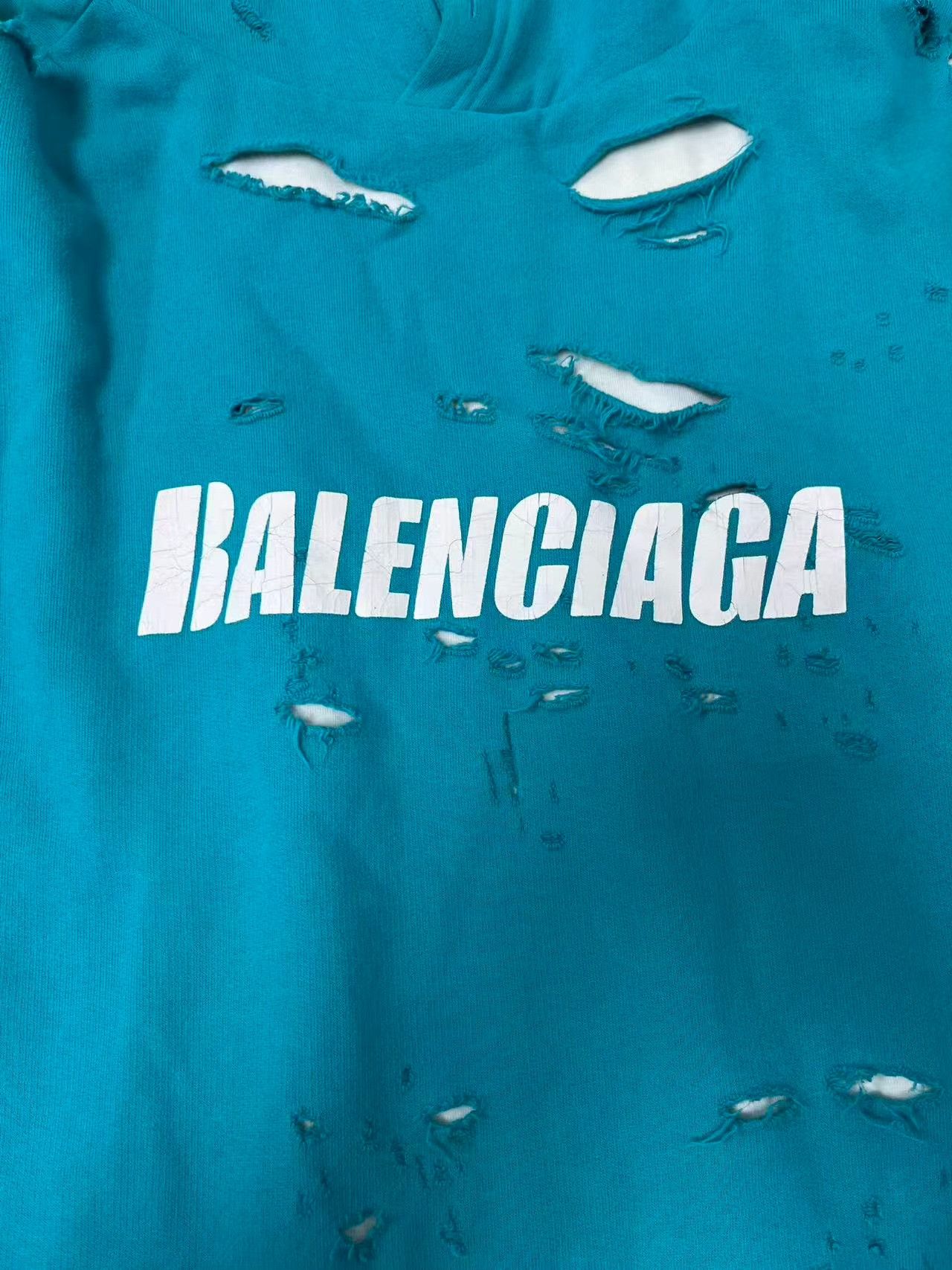 Balenciaga balenciaga blue oversized hooded sweatshirt Size US XS / EU 42 / 0 - 3 Thumbnail