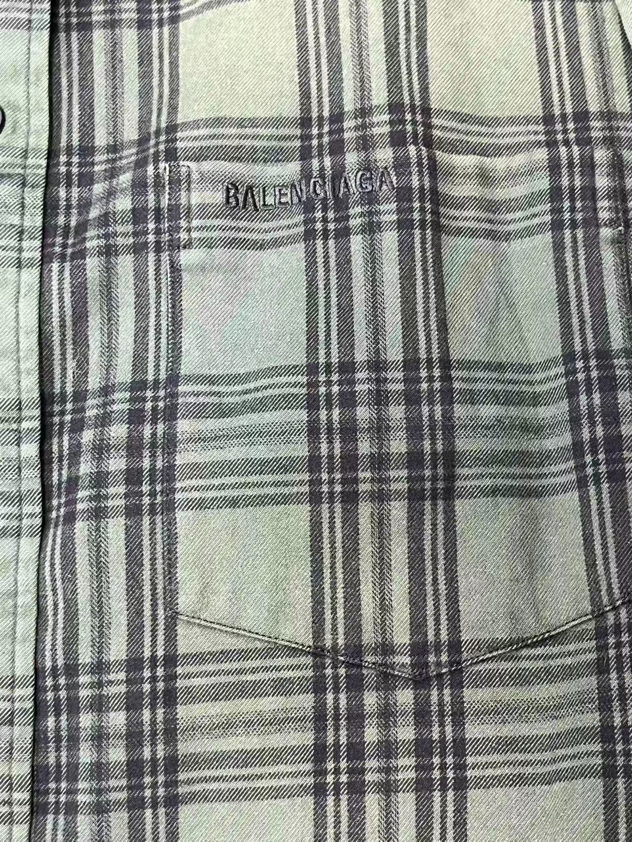 Balenciaga Balenciaga Color Block Plaid Long Sleeve Shirt Size US M / EU 48-50 / 2 - 3 Thumbnail