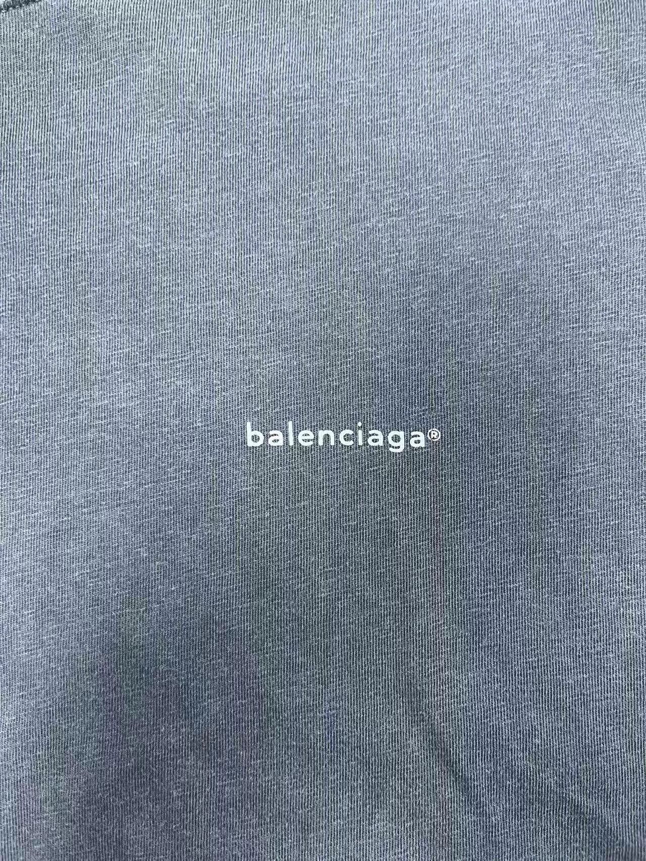 Balenciaga Balenciaga Logo Print Gray Short Sleeve T-Shirt Size L / US 10 / IT 46 - 3 Thumbnail