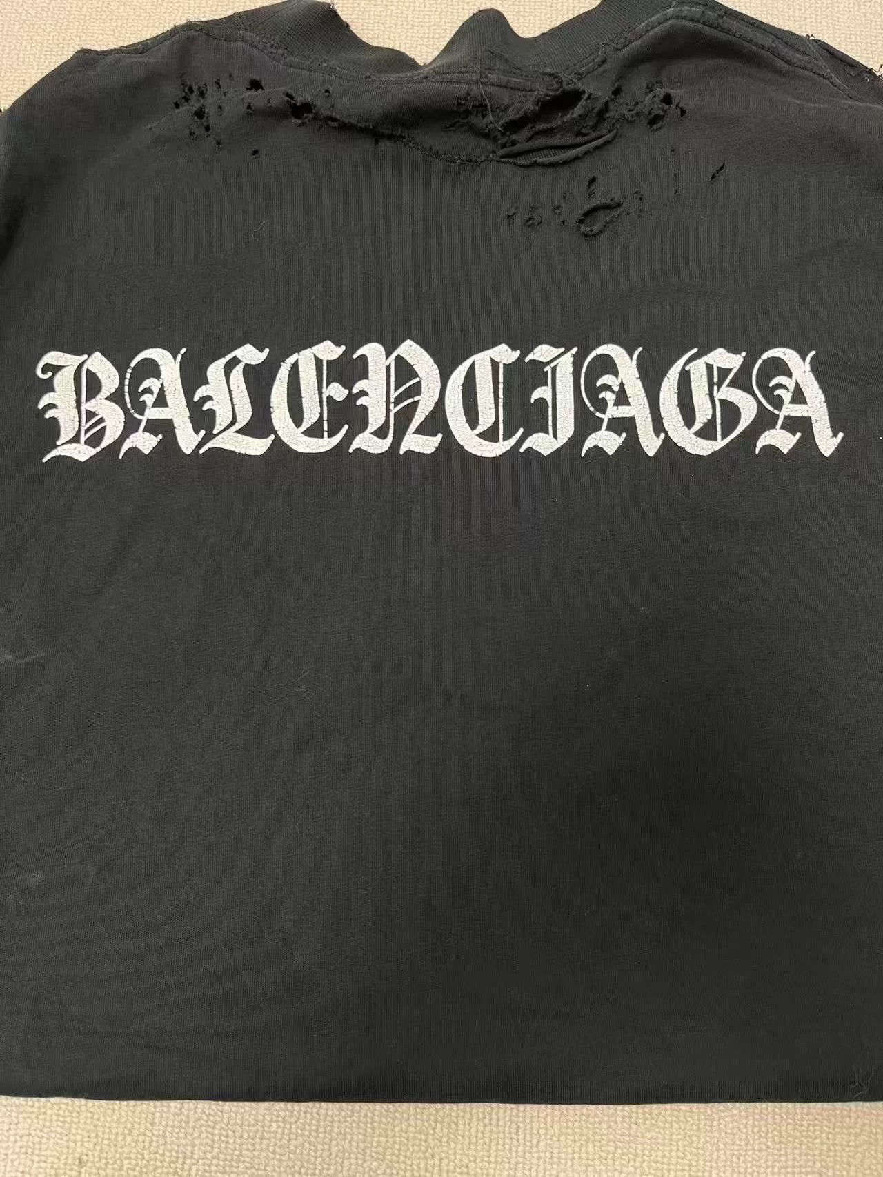 Balenciaga Balenciaga Black Letter Print Casual T-Shirt Size L / US 10 / IT 46 - 5 Thumbnail