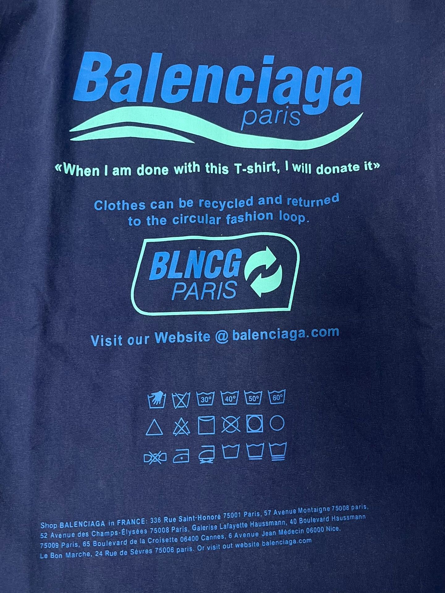 Balenciaga Balenciaga Vintage Print Blue Knit Short Sleeve T-Shirt Size US XXS / EU 40 - 3 Thumbnail