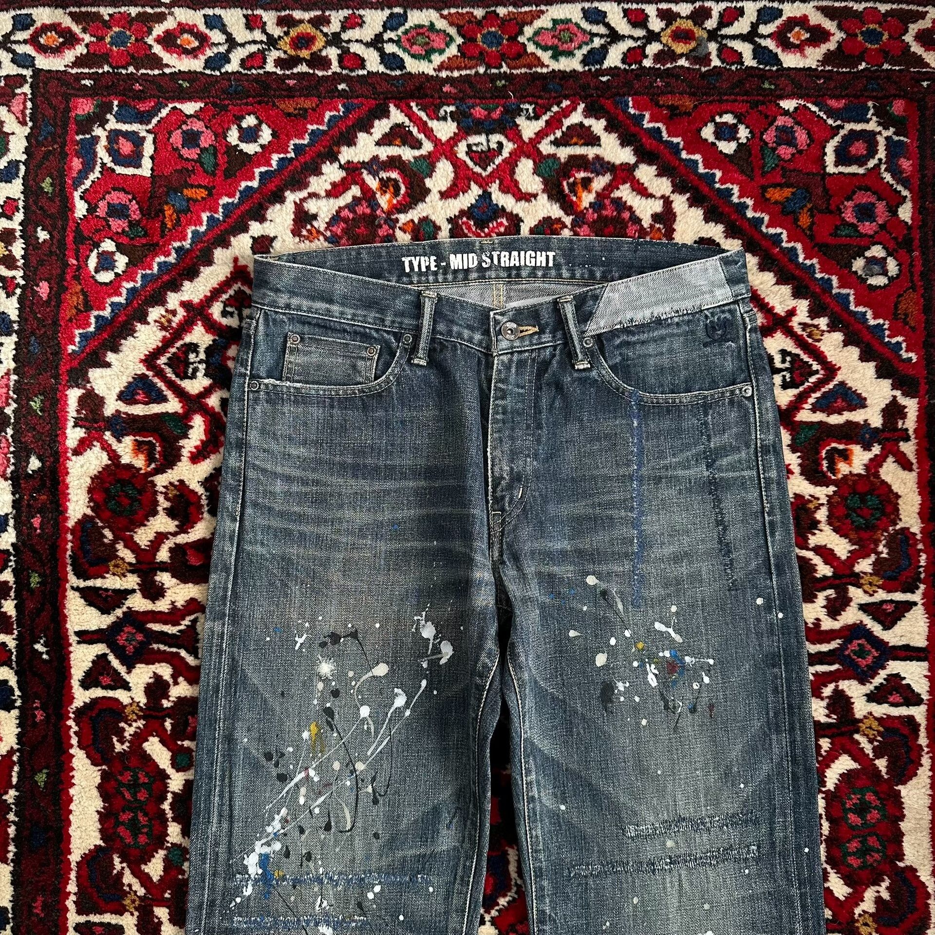 Neighborhood neighborhood splatter denim pants mid size Size US 32 / EU 48 - 3 Thumbnail