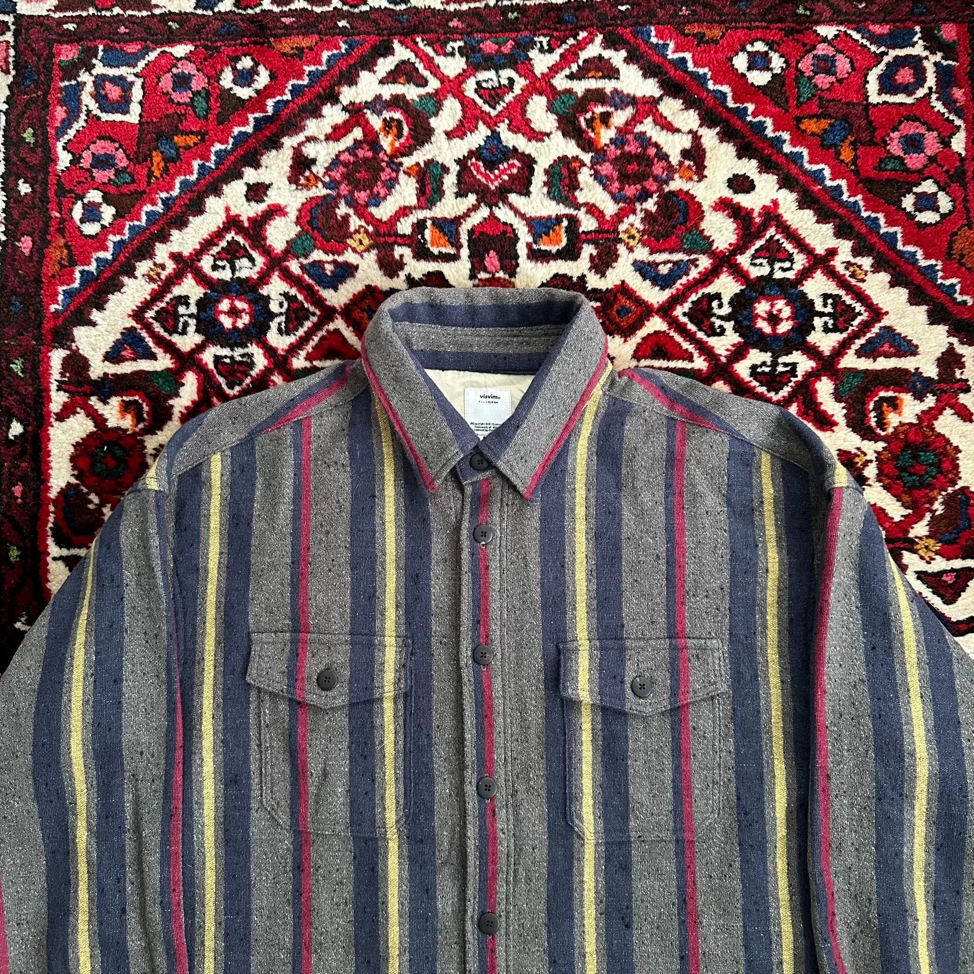 Visvim visvim lumber long sleeve striped shirt Size US L / EU 52-54 / 3 - 4 Thumbnail