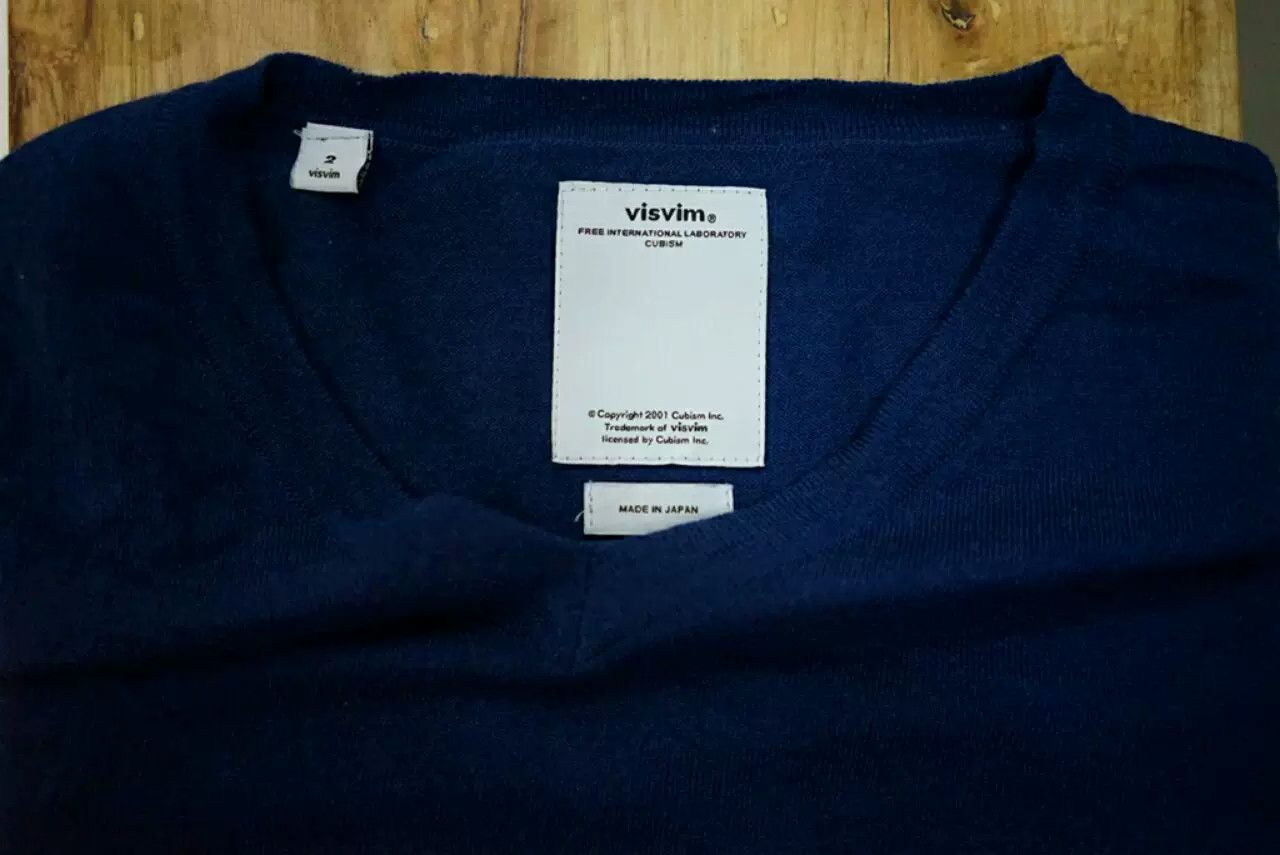 Visvim visvim selmer v-neck knit shirt blue dye Size US S / EU 44-46 / 1 - 4 Thumbnail