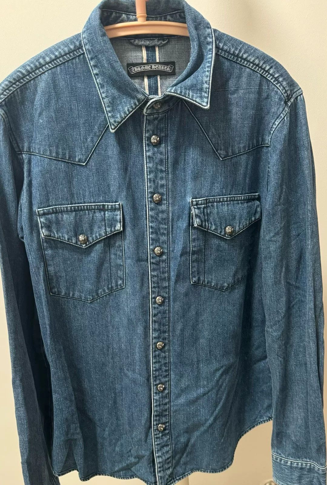 Chrome Hearts chrome hearts blue denim cross button-up shirt Size US L / EU 52-54 / 3 - 8 Thumbnail