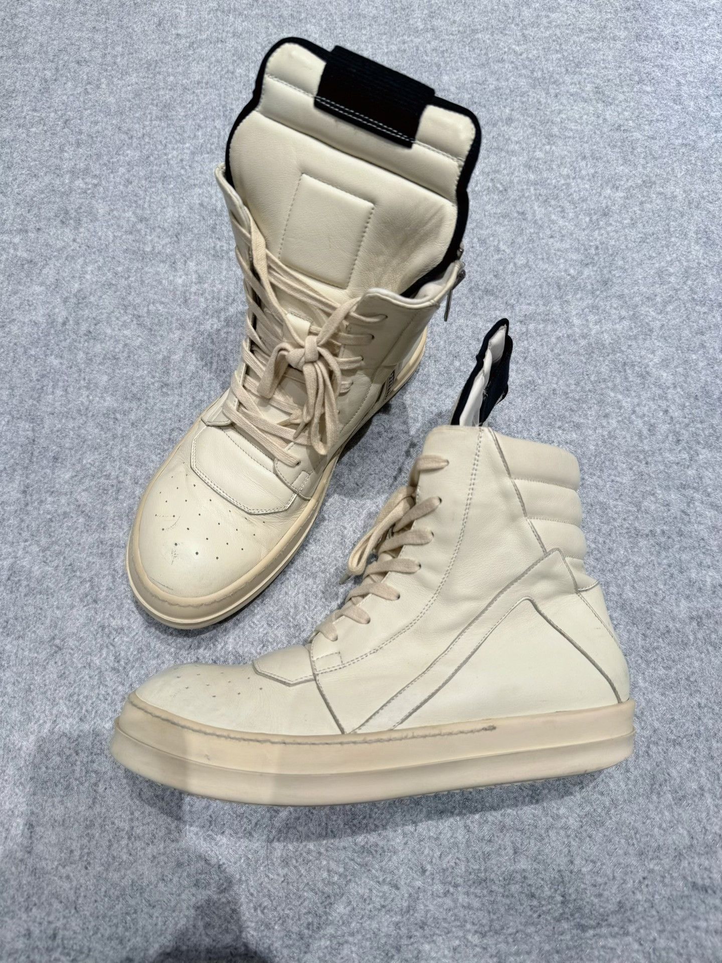 Rick Owens rick owens high-top milk white sneakers Size US 8.5 / EU 41-42 - 2 Thumbnail