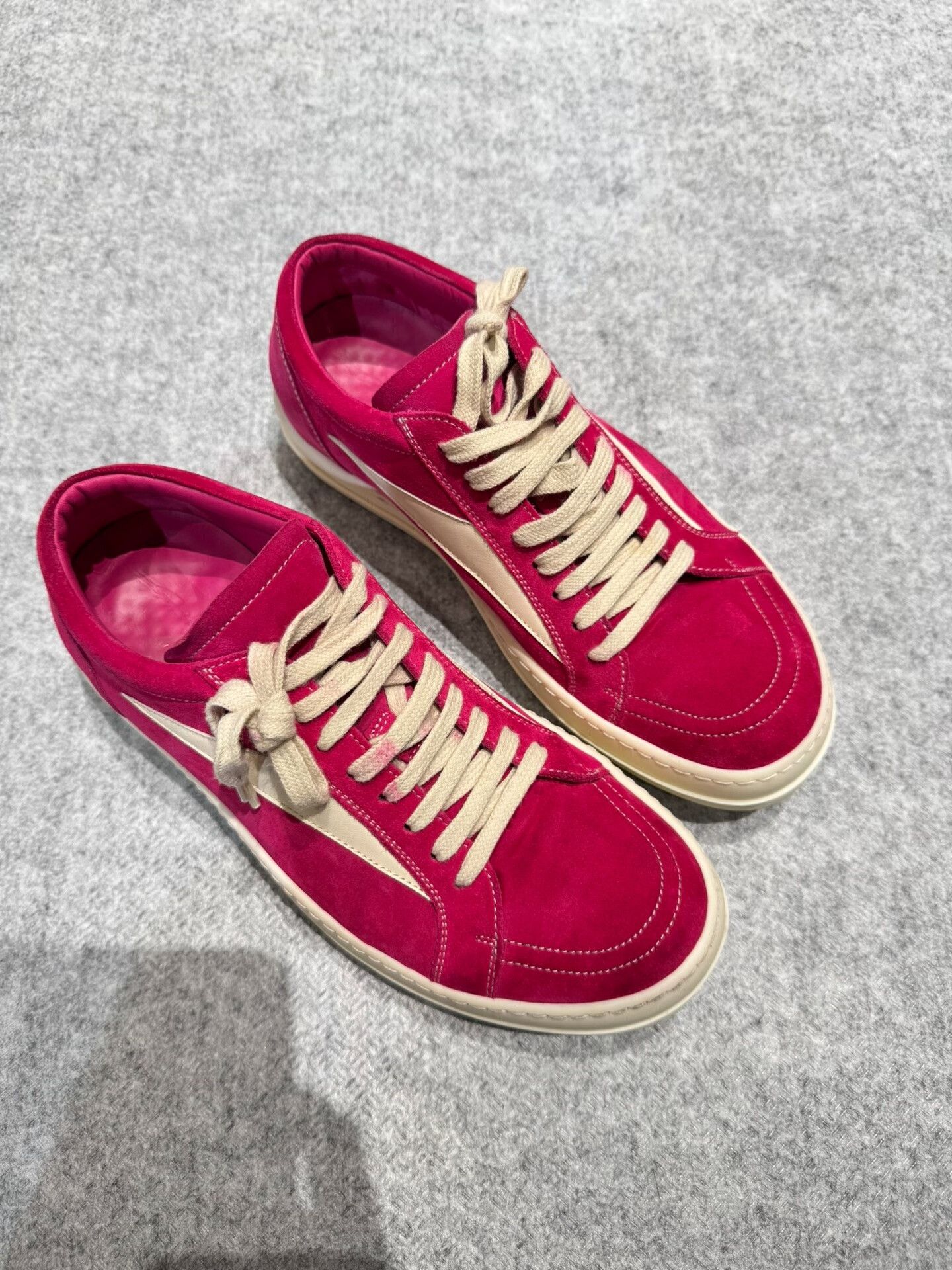 Rick Owens rick owens low-top pink suede sneakers Size US 8 / EU 41 - 2 Thumbnail