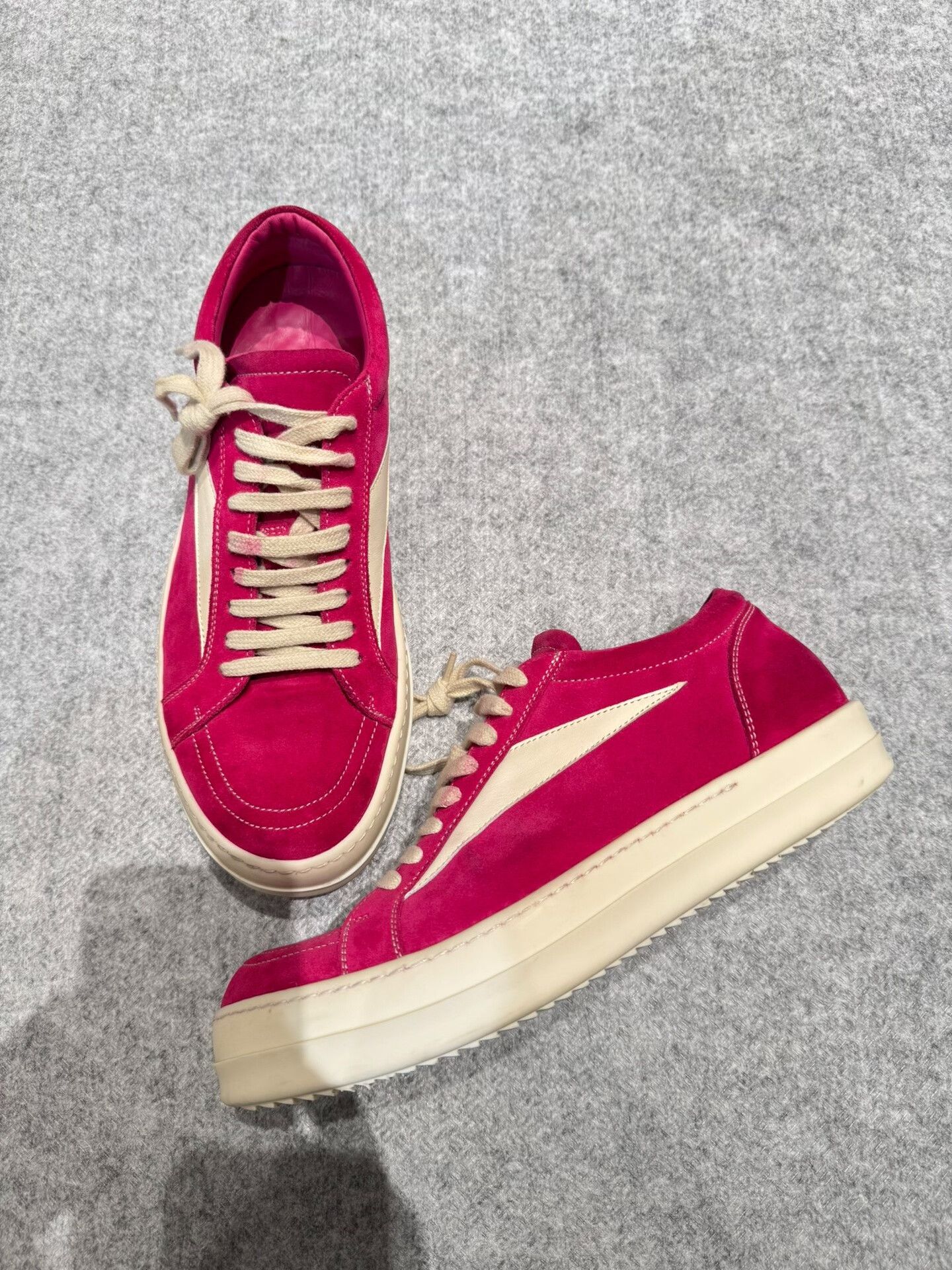 Rick Owens rick owens low-top pink suede sneakers Size US 8 / EU 41 - 3 Thumbnail