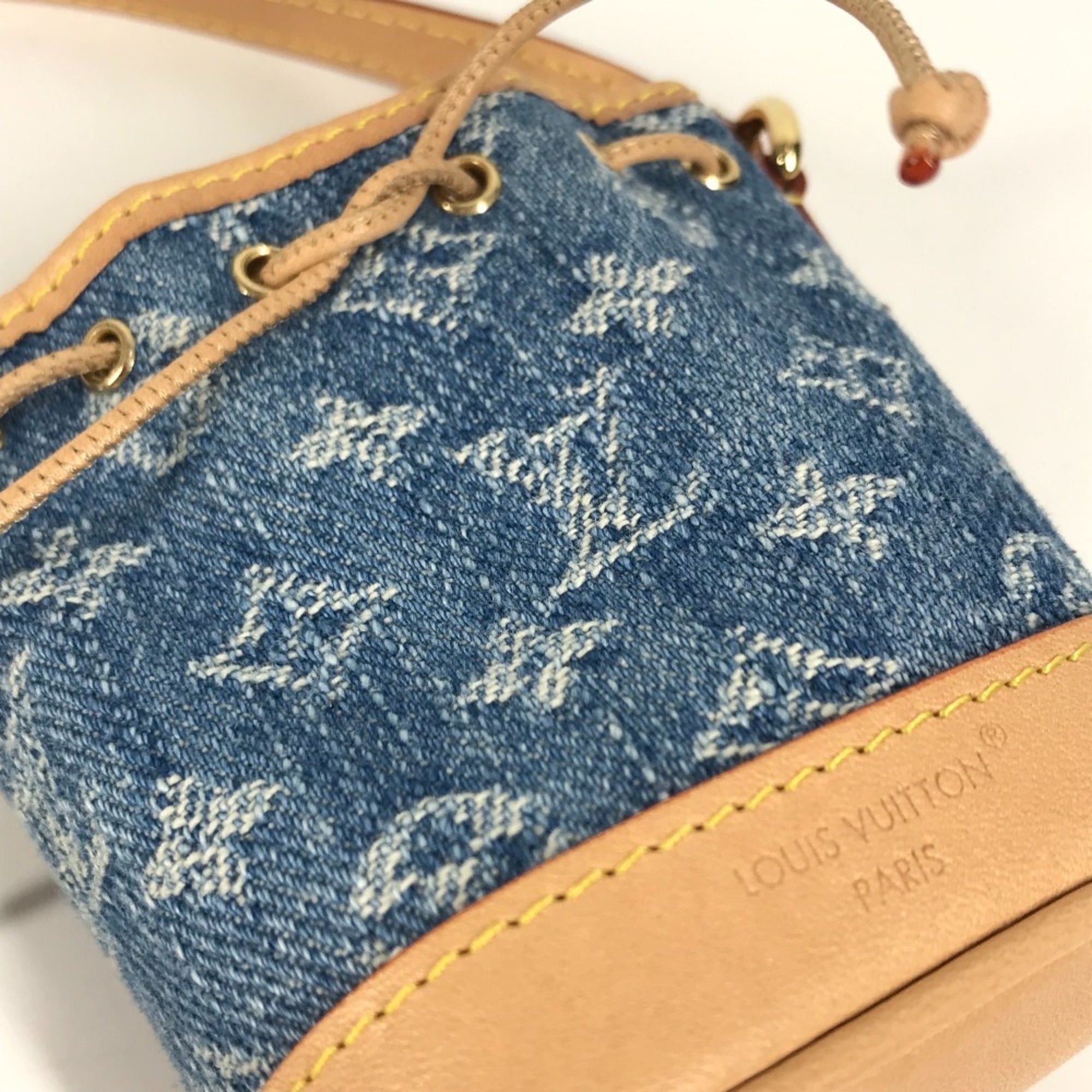 Louis Vuitton LOUIS VUITTON M01700 Monogram Denim Micronoe Bag Charm Bucket Keychain Canvas Unisex Blue Size ONE SIZE - 14 Thumbnail