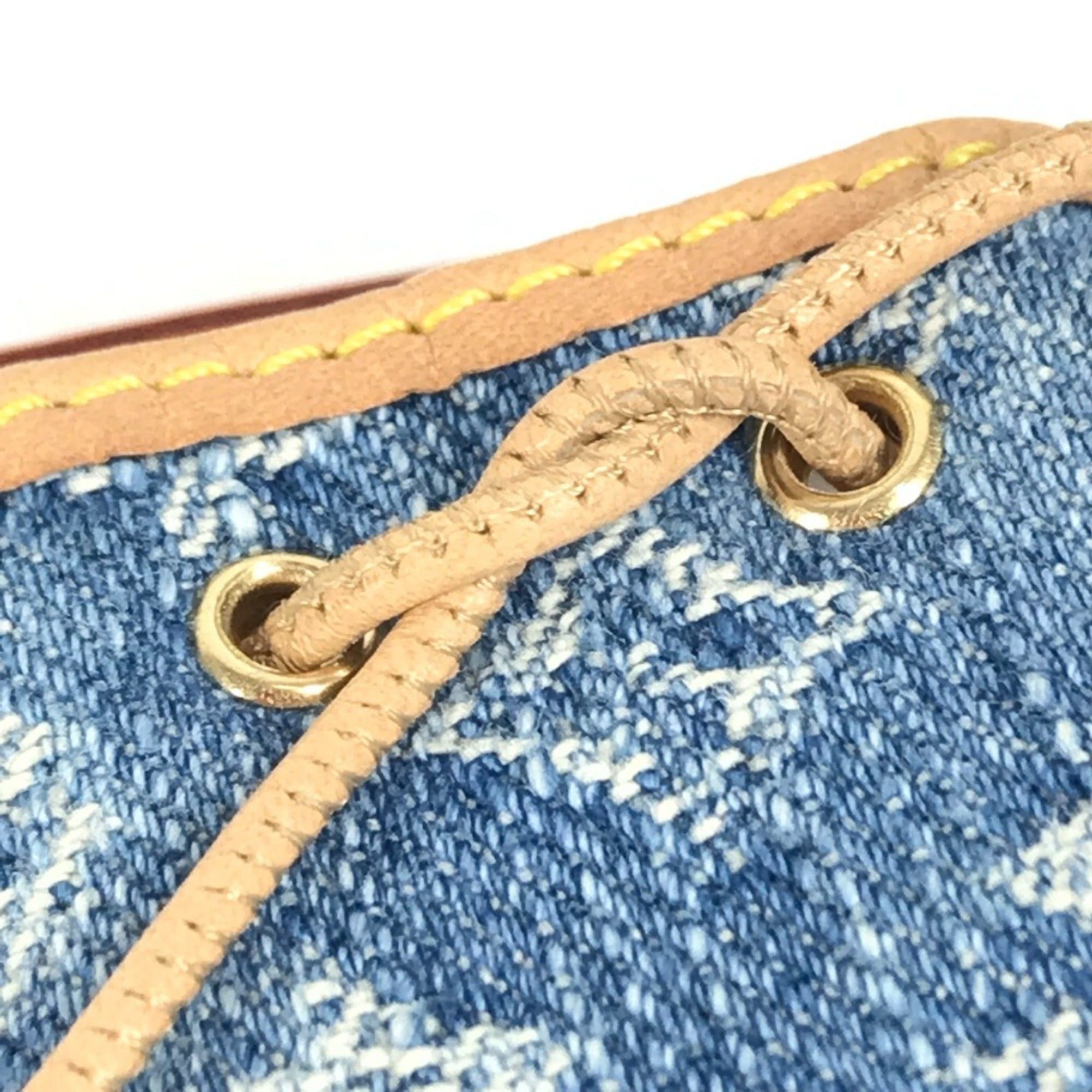 Louis Vuitton LOUIS VUITTON M01700 Monogram Denim Micronoe Bag Charm Bucket Keychain Canvas Unisex Blue Size ONE SIZE - 13 Thumbnail