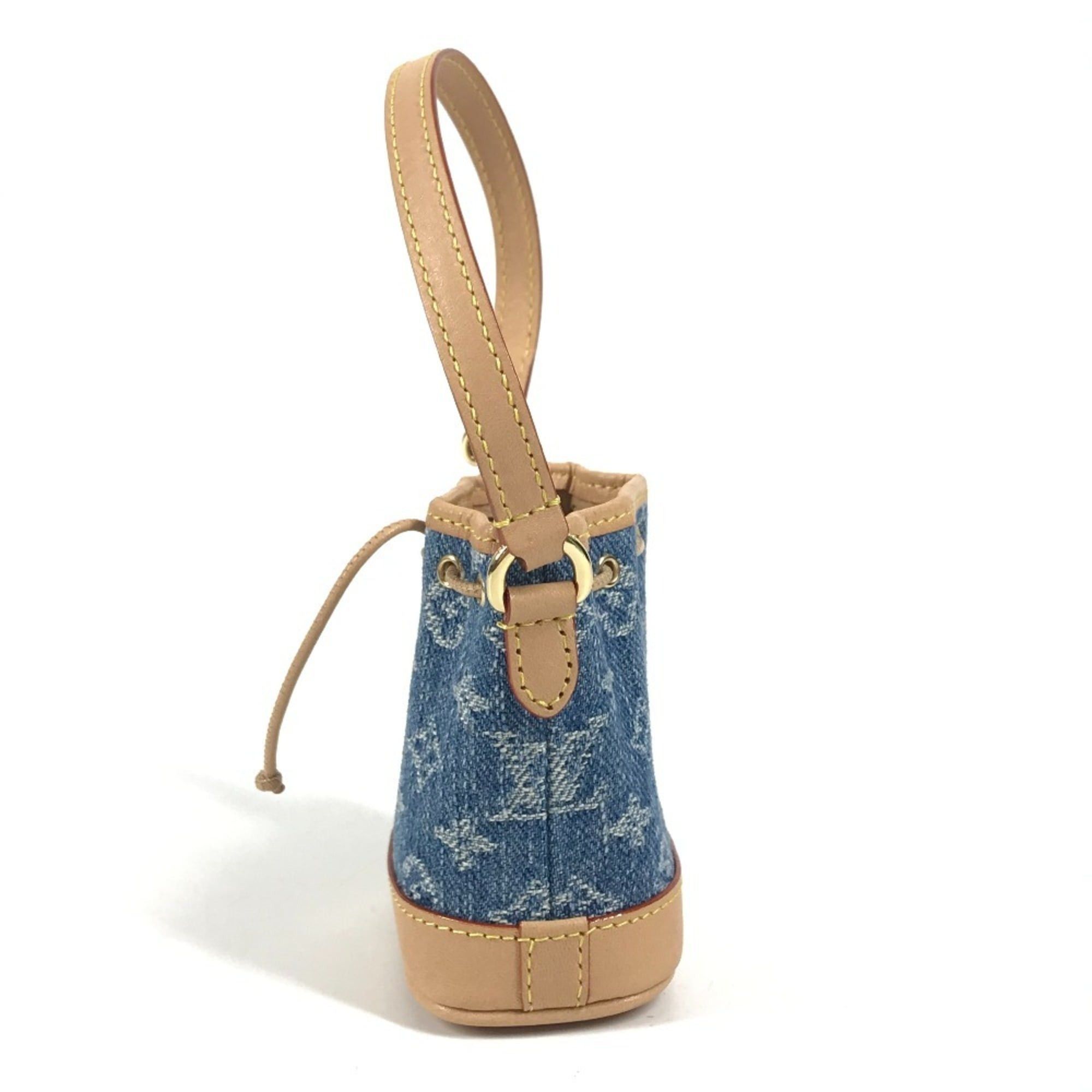 Louis Vuitton LOUIS VUITTON M01700 Monogram Denim Micronoe Bag Charm Bucket Keychain Canvas Unisex Blue Size ONE SIZE - 3 Thumbnail