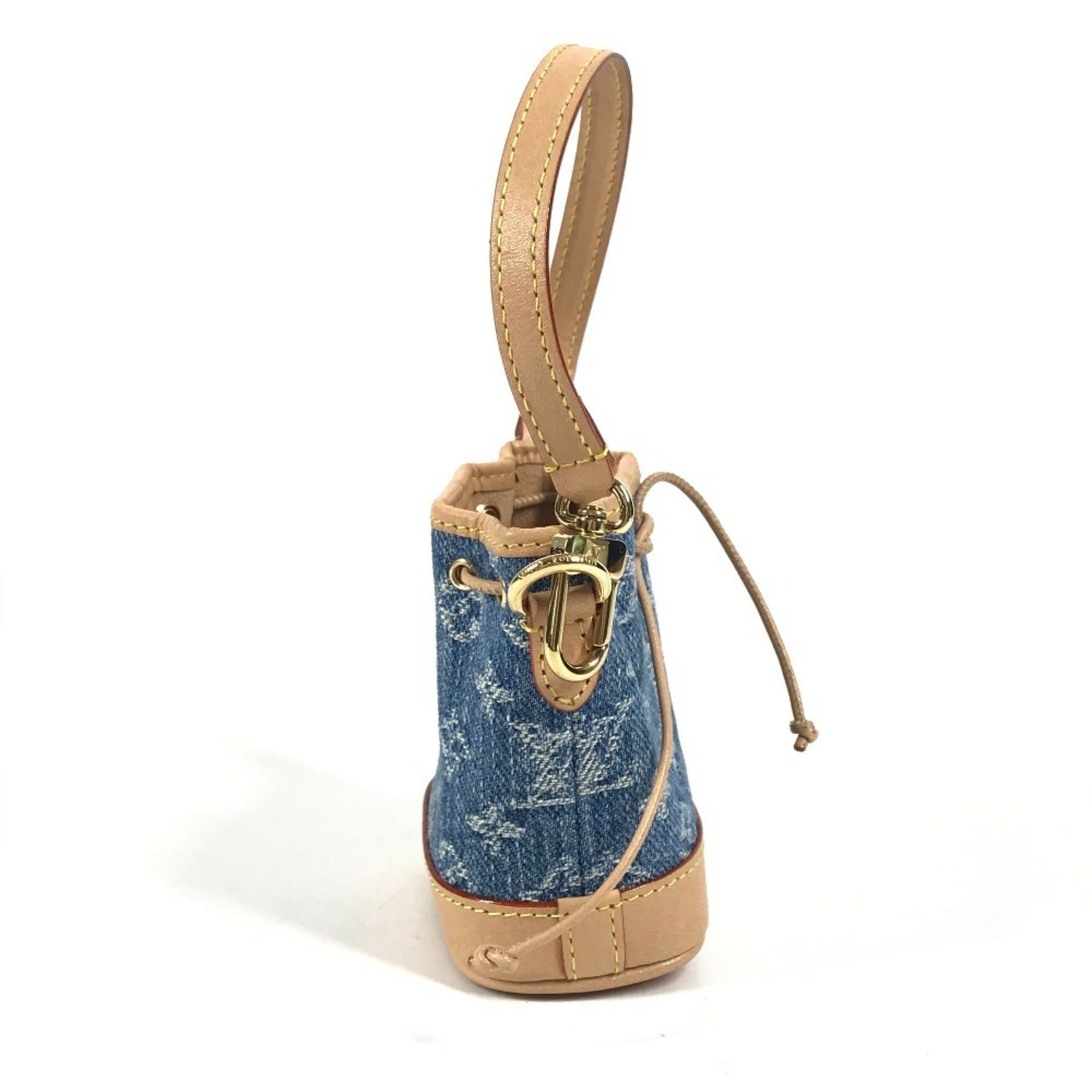 Louis Vuitton LOUIS VUITTON M01700 Monogram Denim Micronoe Bag Charm Bucket Keychain Canvas Unisex Blue Size ONE SIZE - 4 Thumbnail