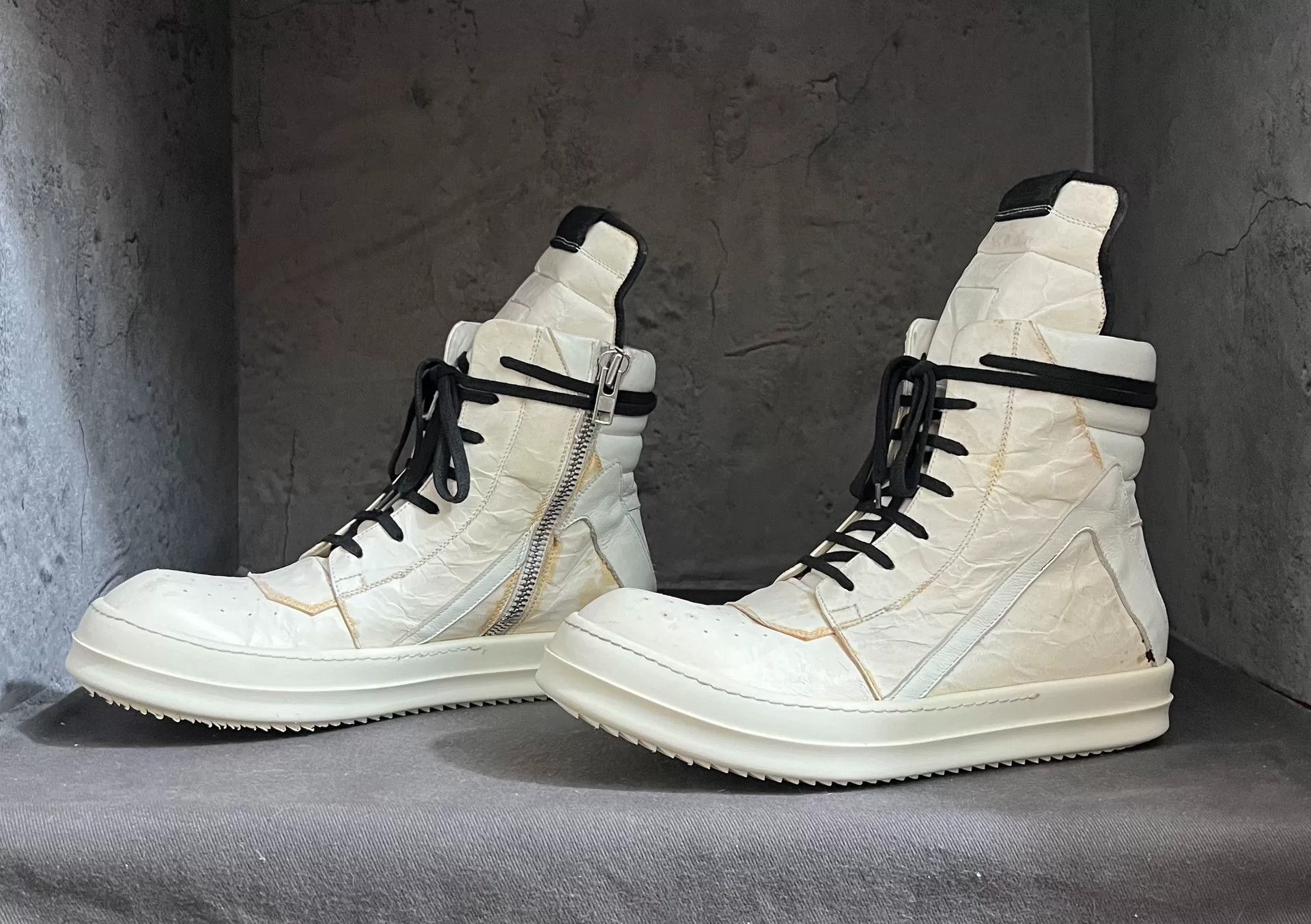 Rick Owens rare high-top milk white sneakers from rick owens Size US 8.5 / EU 41-42 - 4 Thumbnail