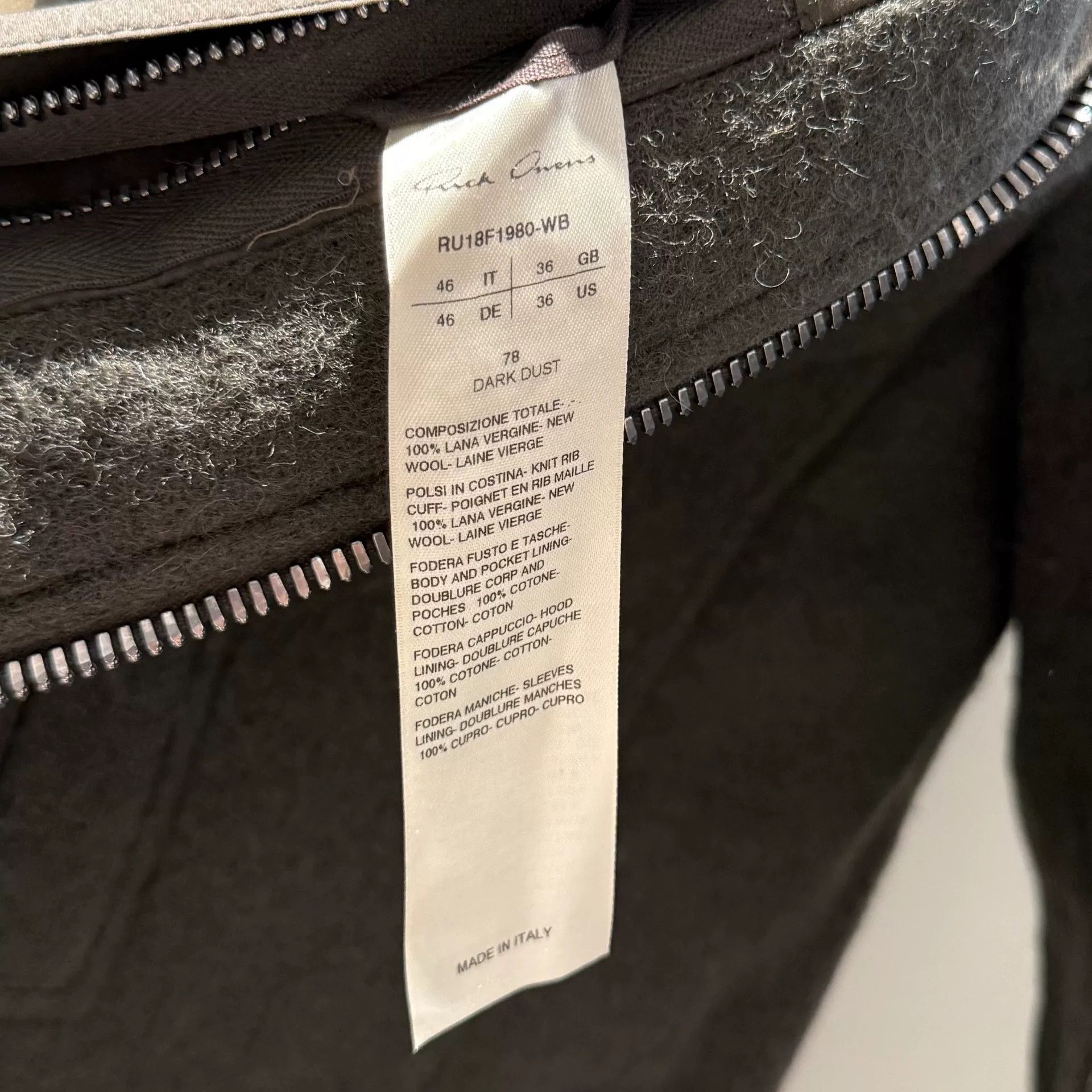 Rick Owens rick owens cashmere bomber coat in gray Size US XL / EU 56 / 4 - 6 Thumbnail