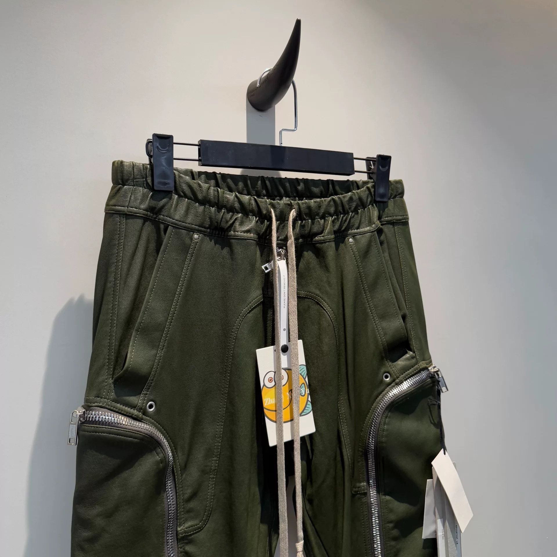 Rick Owens green leather five-zip pants by rick owens Size US 36 / EU 52 - 3 Thumbnail