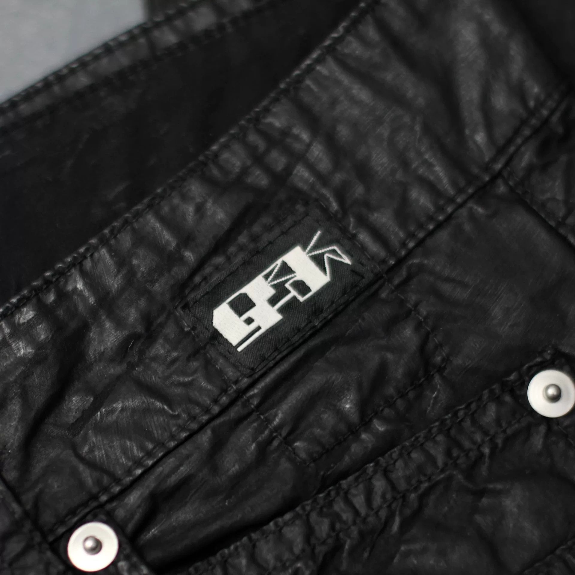 Rick Owens rick owens black waxed denim pants Size US 30 / EU 46 - 4 Thumbnail