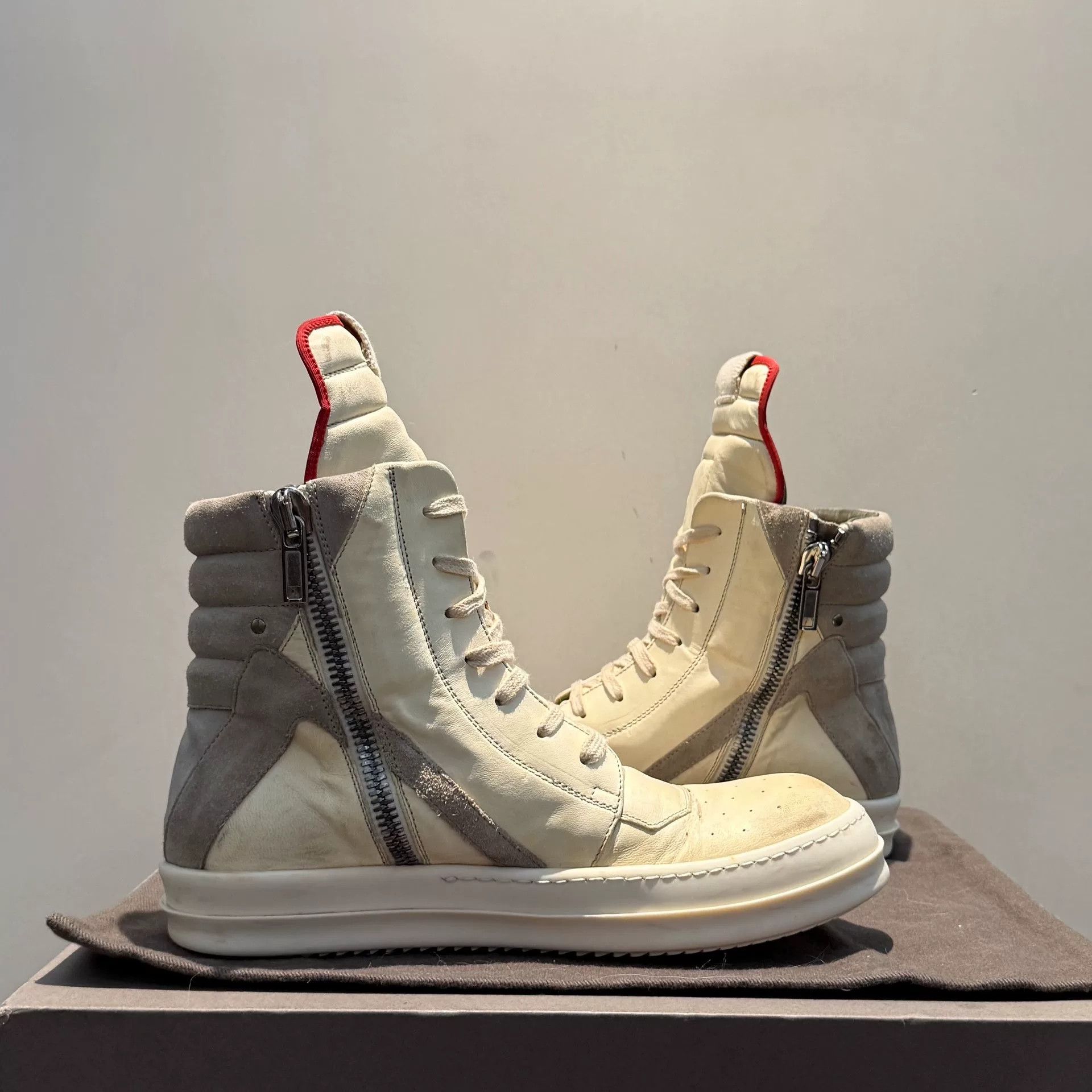 Rick Owens rick owens geobasket rare color leather sneakers Size US 7.5 / EU 40-41 - 4 Thumbnail