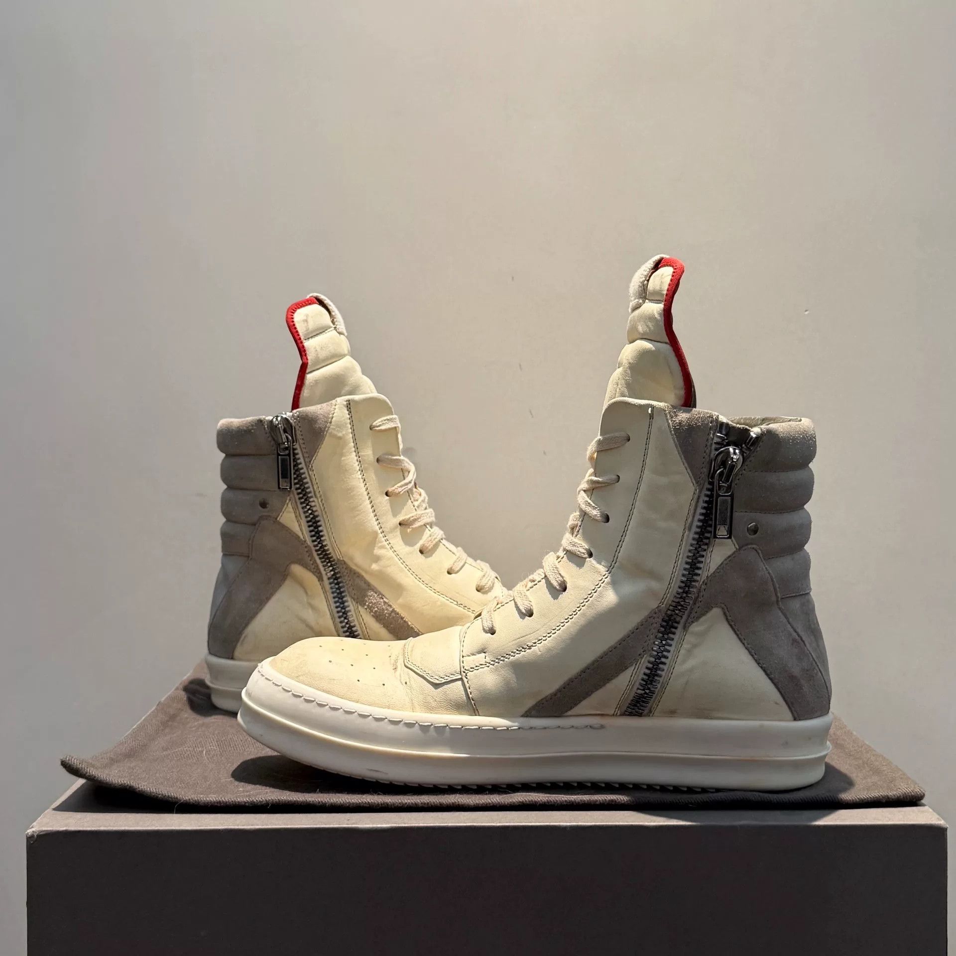 Rick Owens rick owens geobasket rare color leather sneakers Size US 7.5 / EU 40-41 - 5 Thumbnail